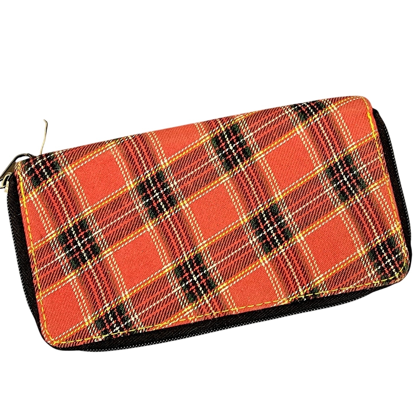 Batman Dc Comics Plaid Wallet Women Red Black Metal Stud Zip Bag Card Holder