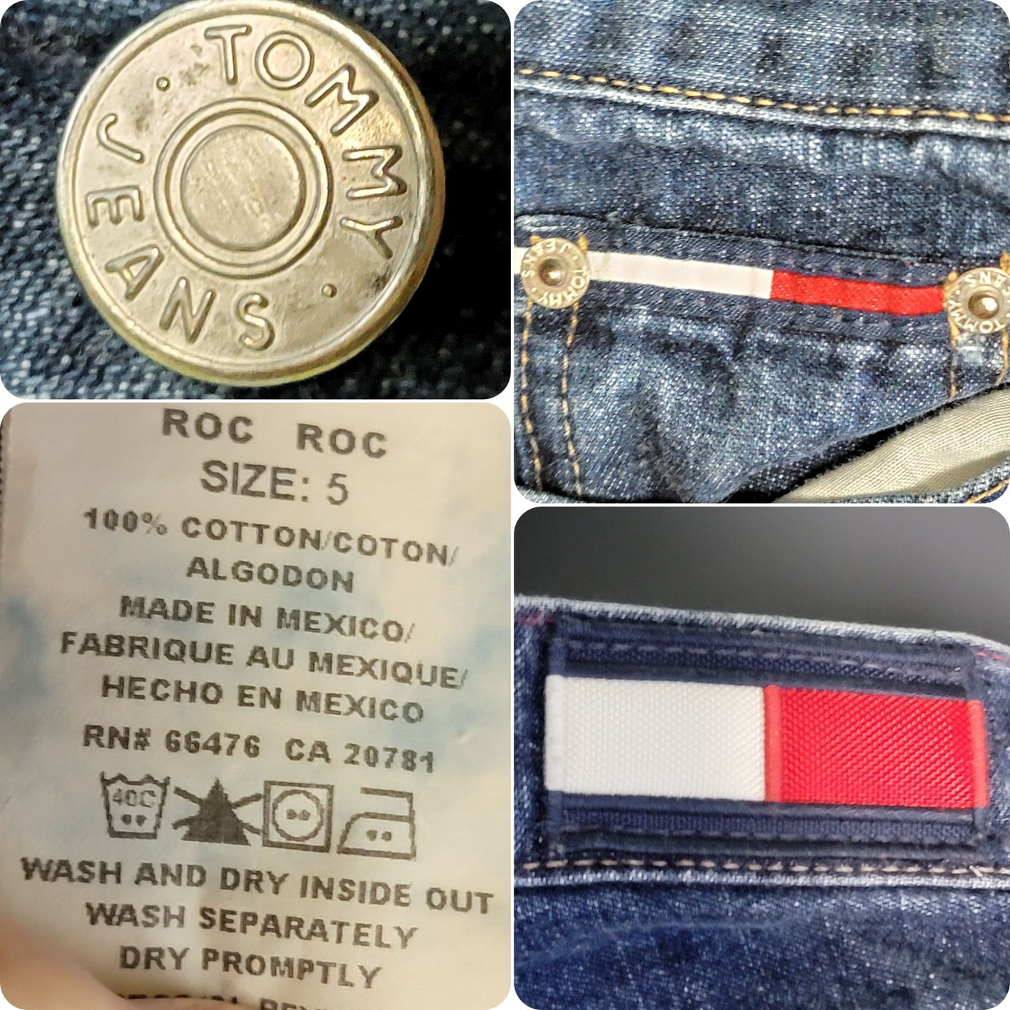 Tommy Hilfiger Jeans Vintage Y2K Women 5 28 Straight Leg Capris Crop Dark Denim