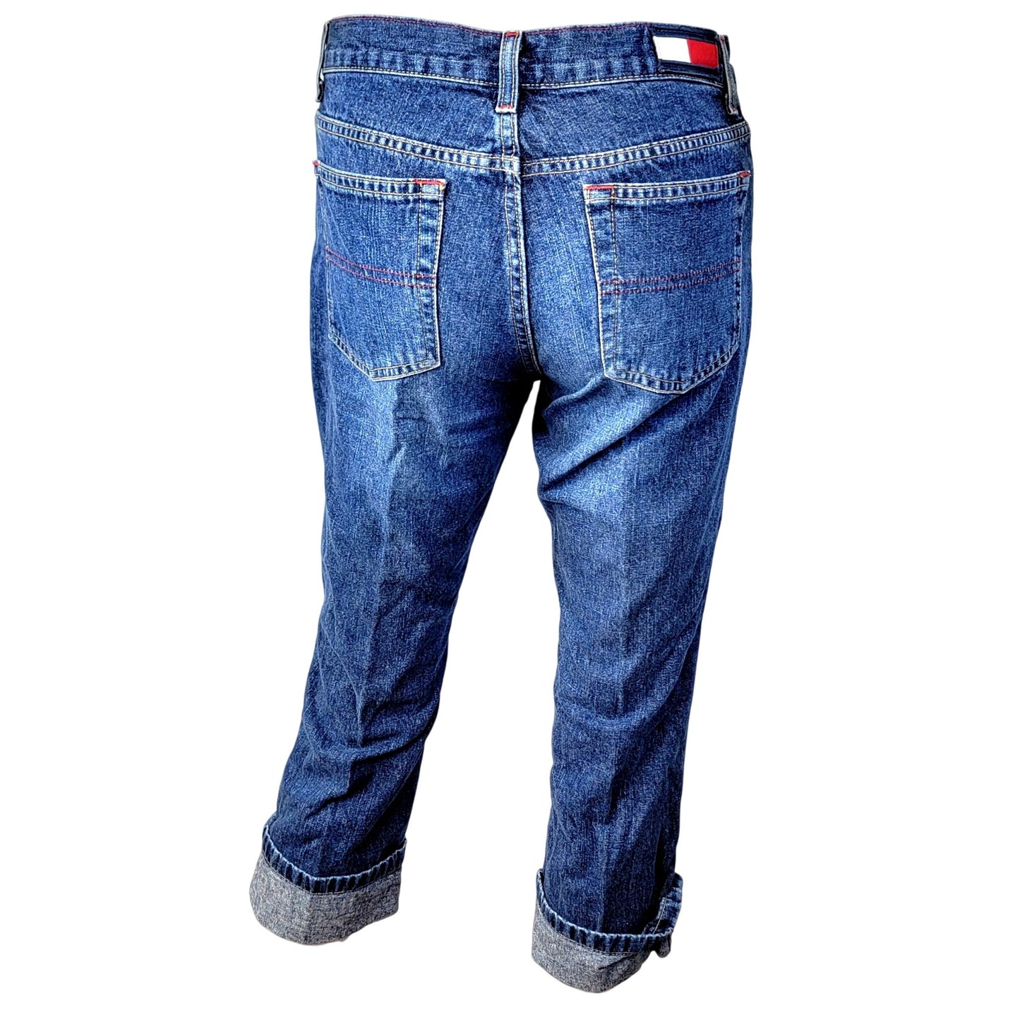 Tommy Hilfiger Jeans Vintage Y2K Women 5 28 Straight Leg Capris Crop Dark Denim