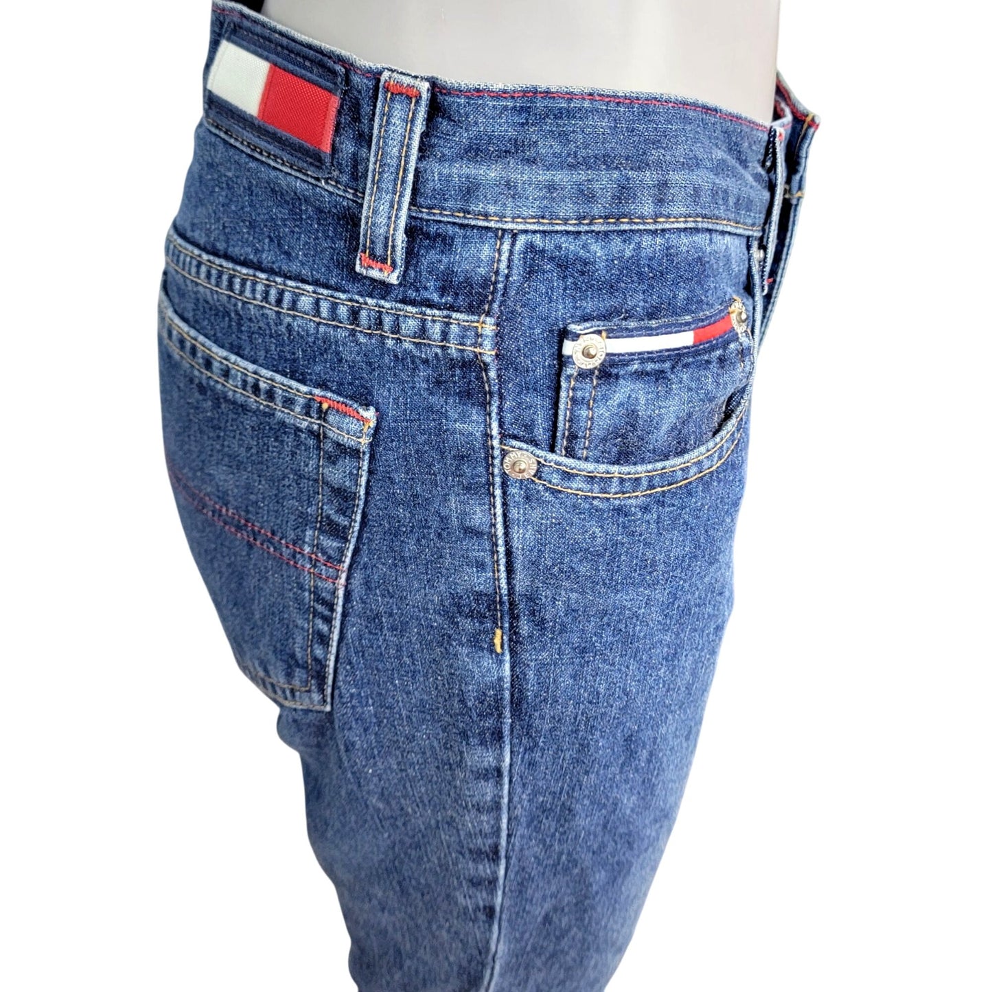 Tommy Hilfiger Jeans Vintage Y2K Women 5 28 Straight Leg Capris Crop Dark Denim