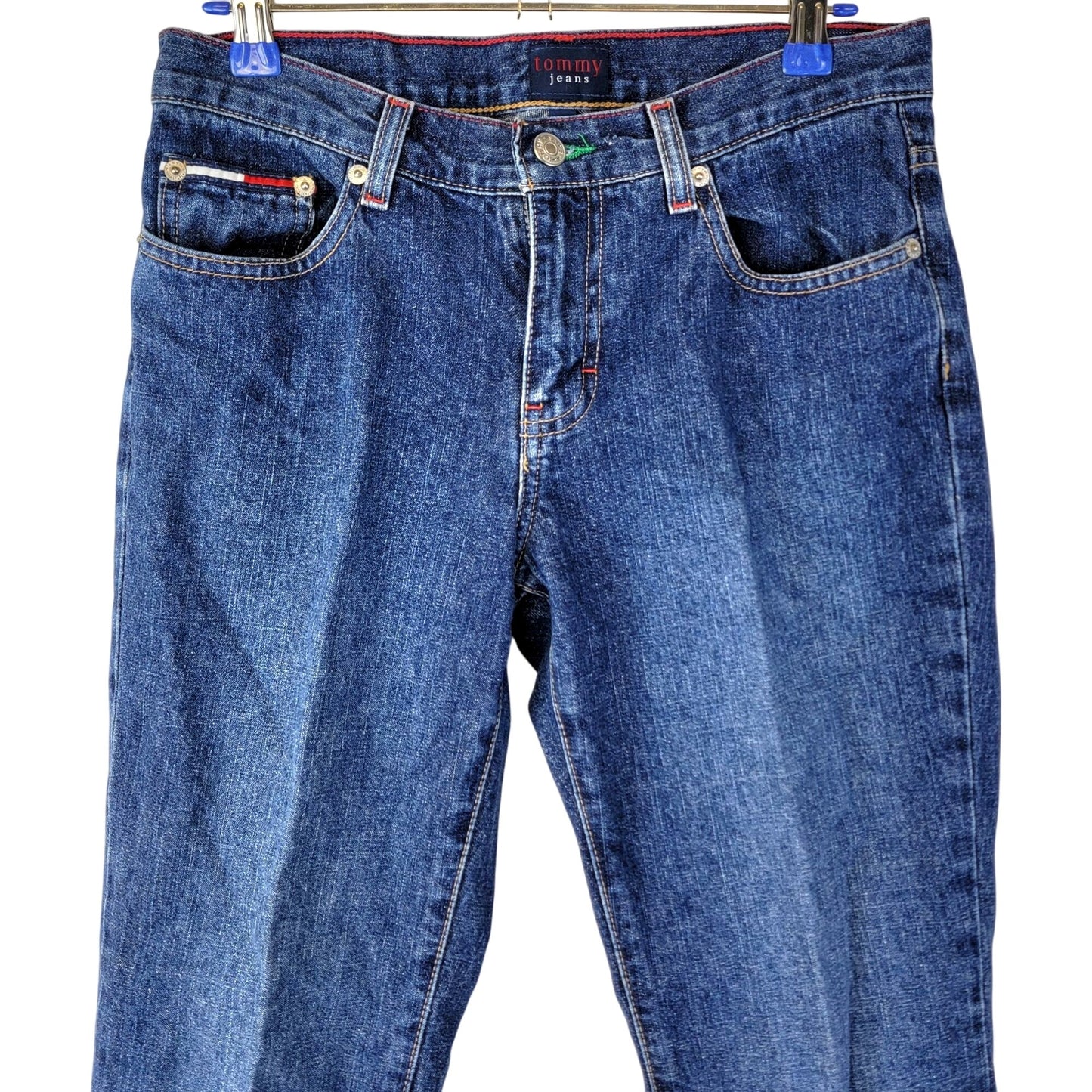 Tommy Hilfiger Jeans Vintage Y2K Women 5 28 Straight Leg Capris Crop Dark Denim