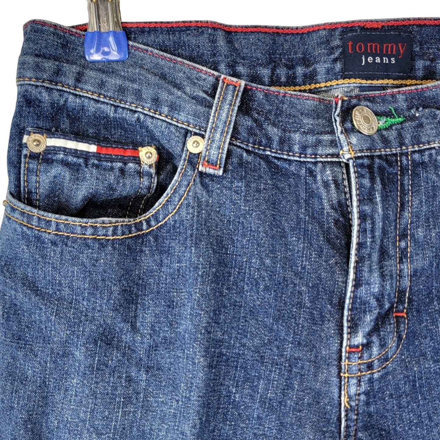Tommy Hilfiger Jeans Vintage Y2K Women 5 28 Straight Leg Capris Crop Dark Denim