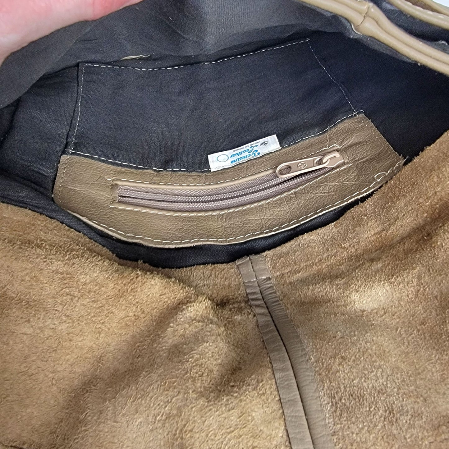 Vintage Leather Shoulder Bag Fold Over Snap Button Purse Tan 90s