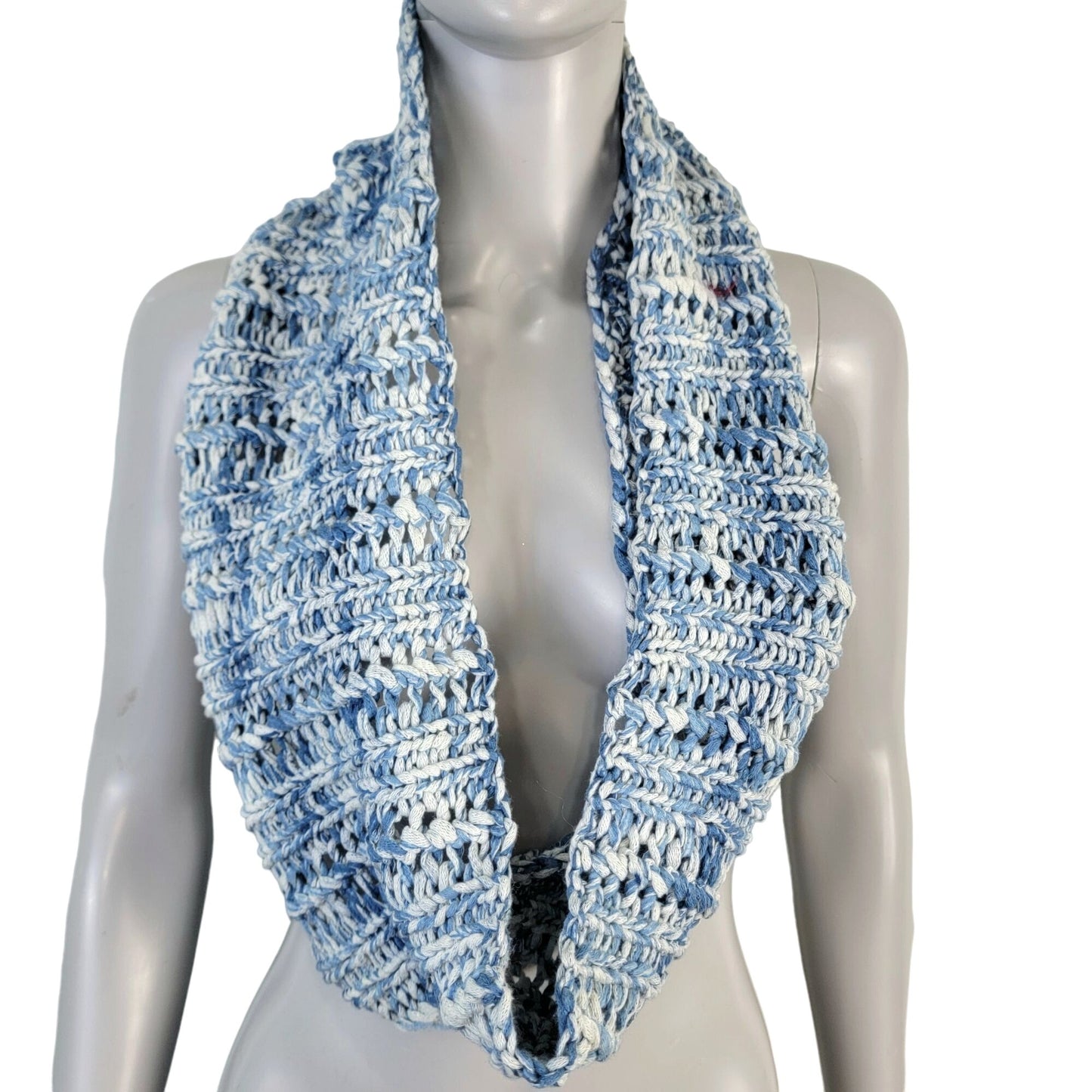 Blue Ombre Cowl Women Men Winter Accessories Infinity Scarf