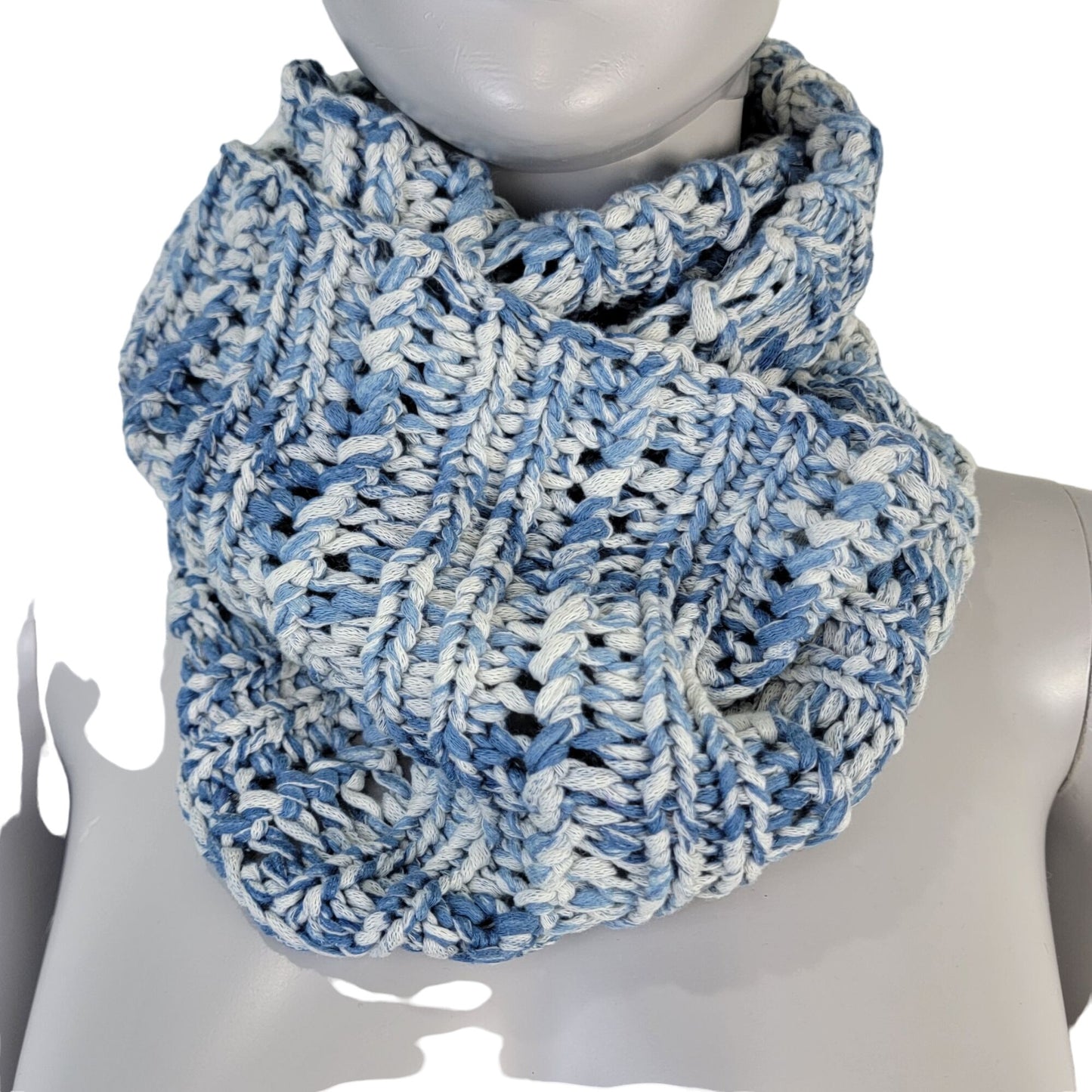 Blue Ombre Cowl Women Men Winter Accessories Infinity Scarf
