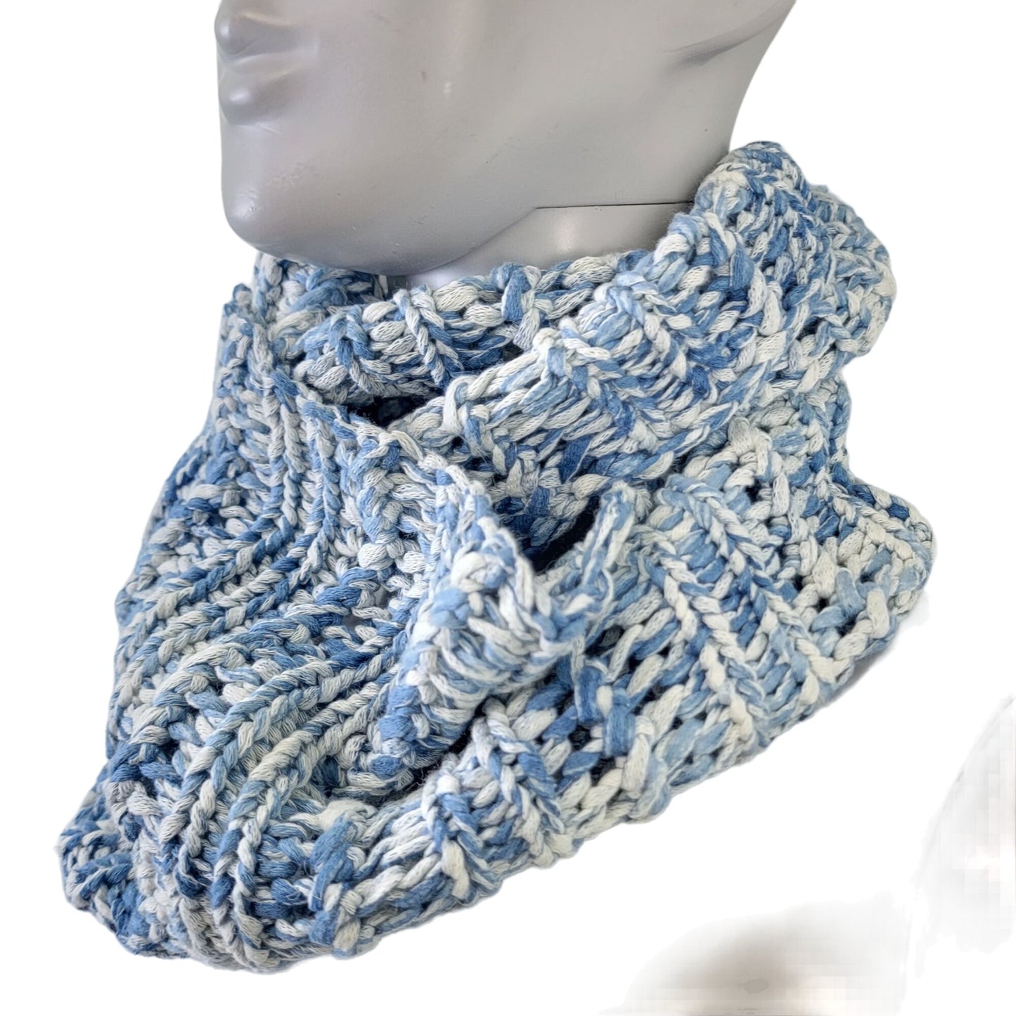 Blue Ombre Cowl Women Men Winter Accessories Infinity Scarf