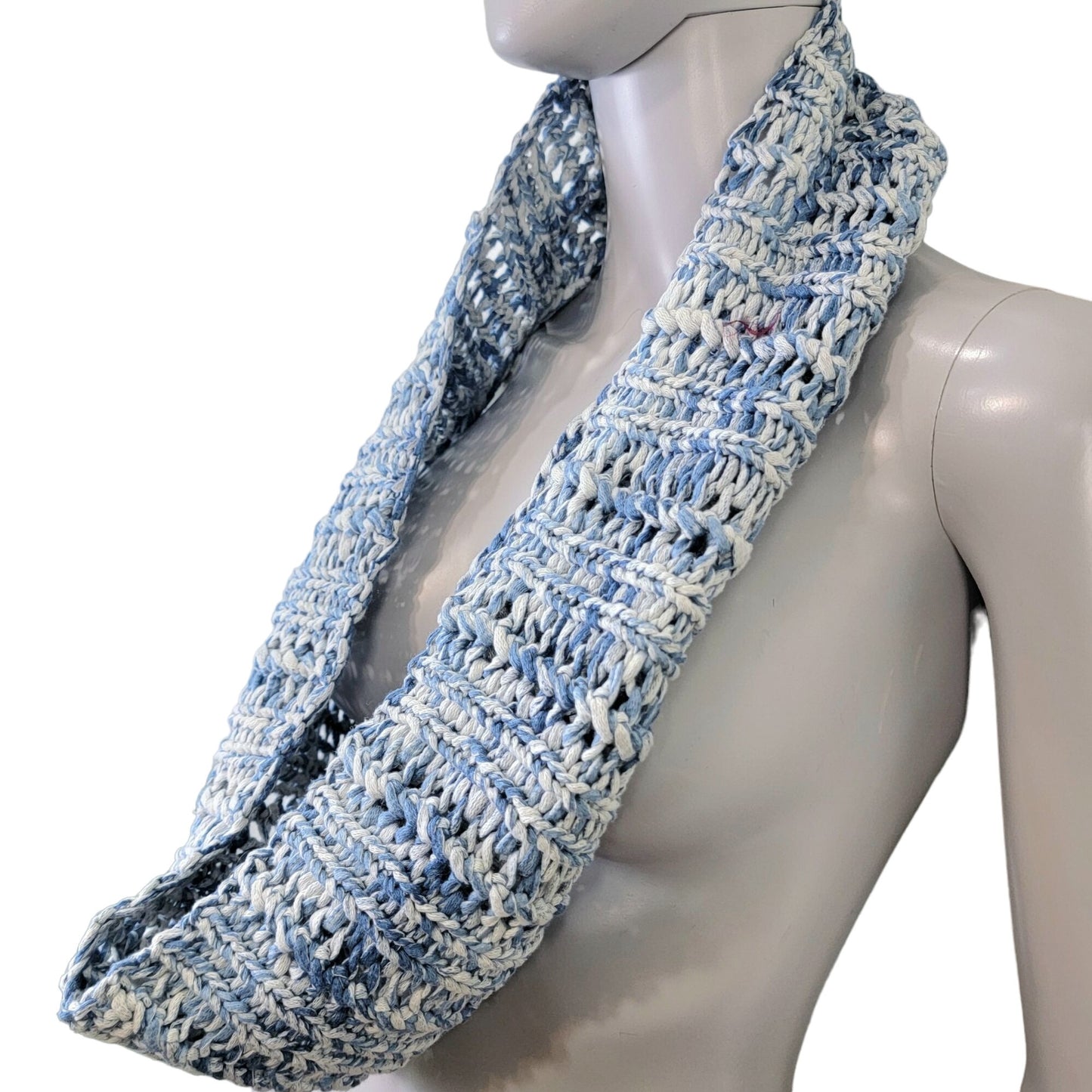 Blue Ombre Cowl Women Men Winter Accessories Infinity Scarf