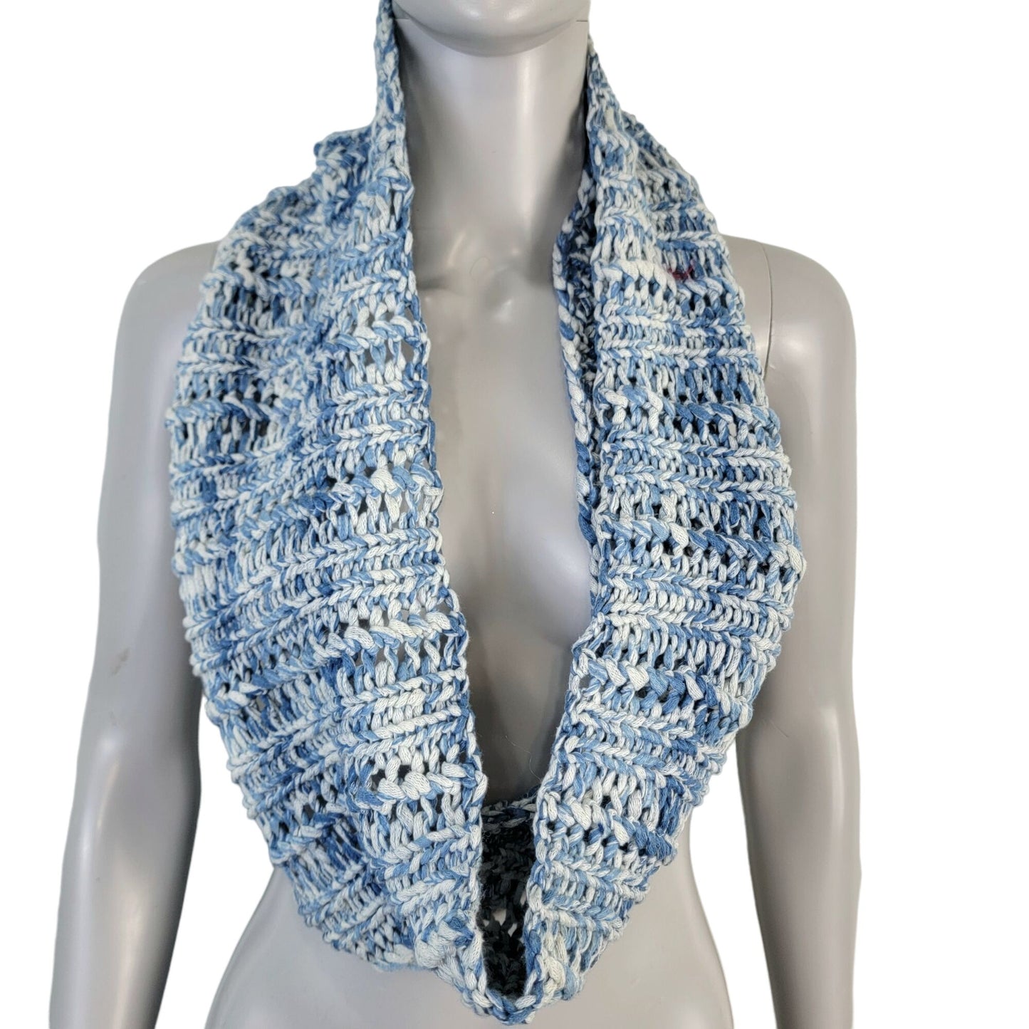 Blue Ombre Cowl Women Men Winter Accessories Infinity Scarf