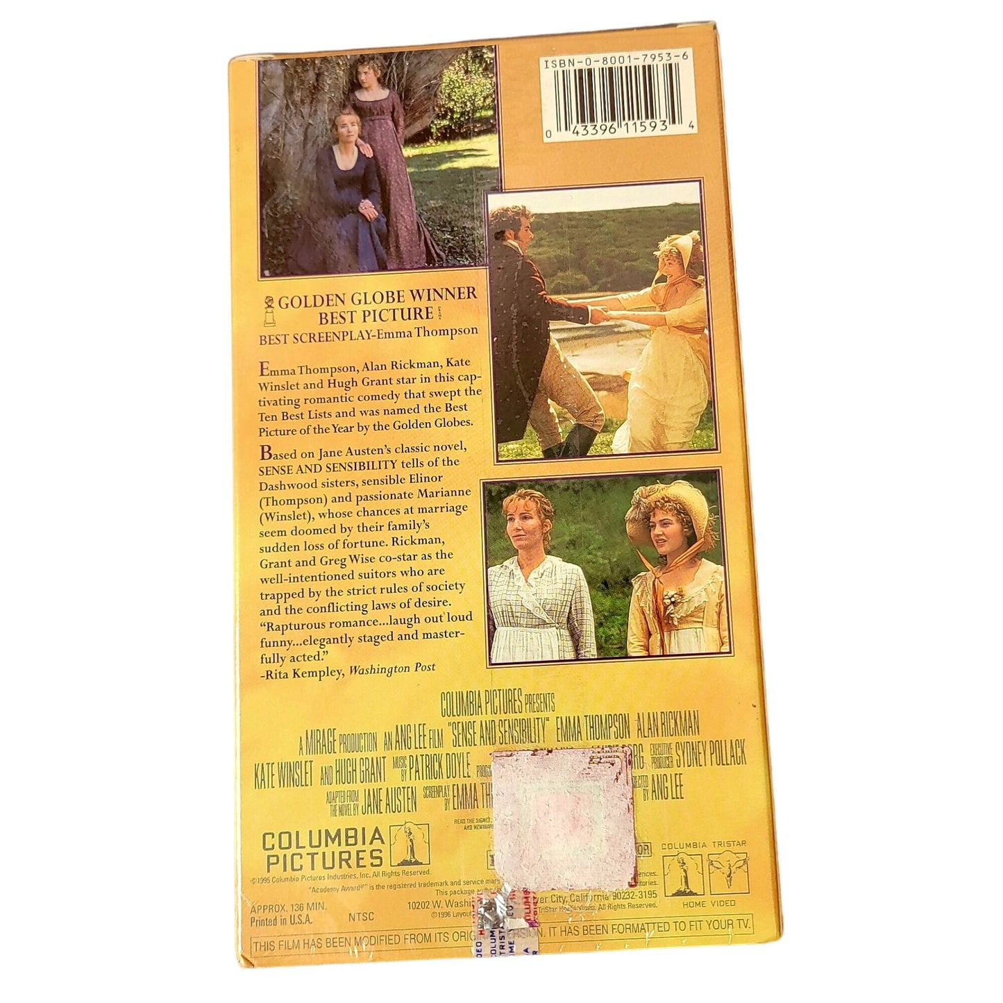 Sense & Sensibility Vintage 90s Sealed VHS Tape New Media Movie