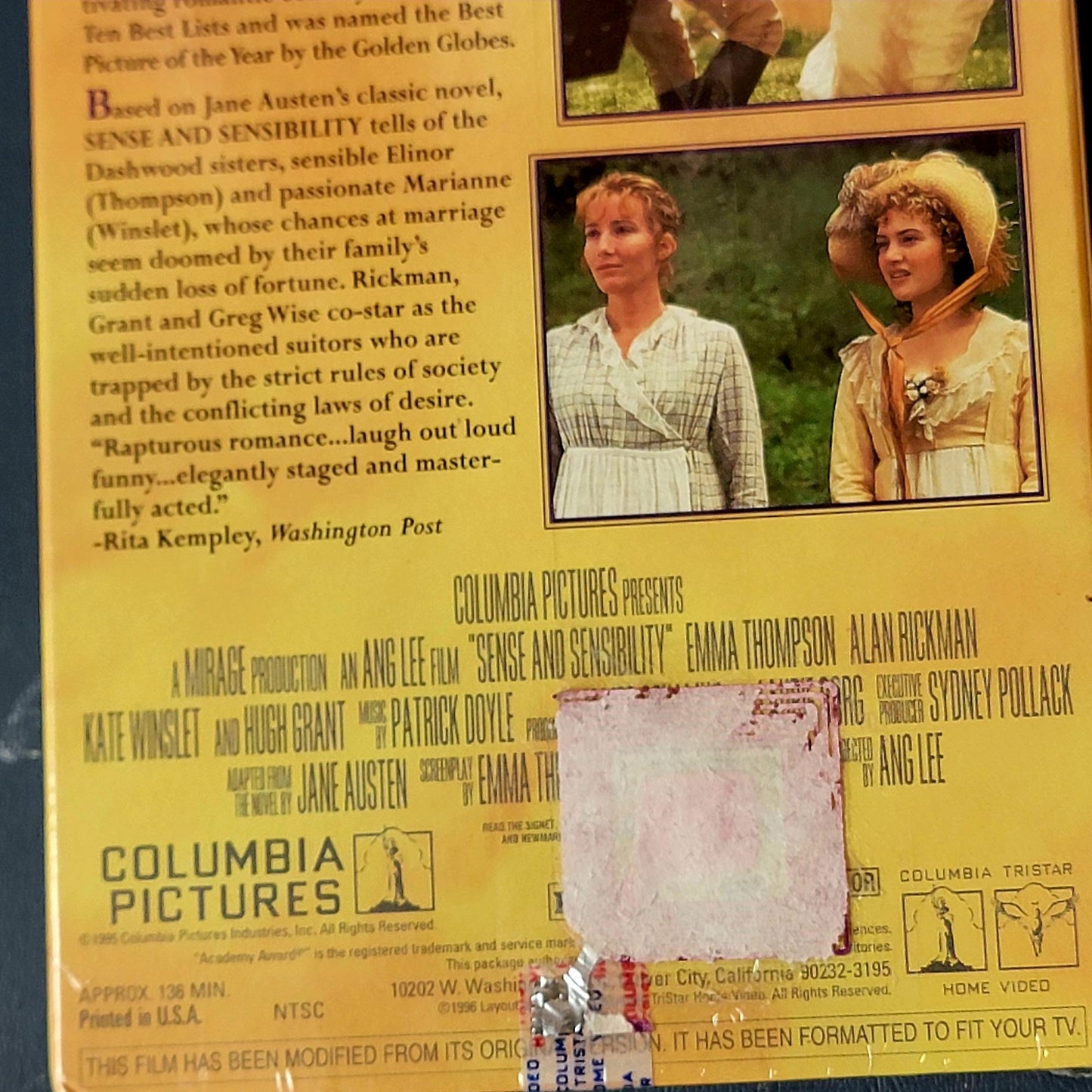 Sense & Sensibility Vintage 90s Sealed VHS Tape New Media Movie