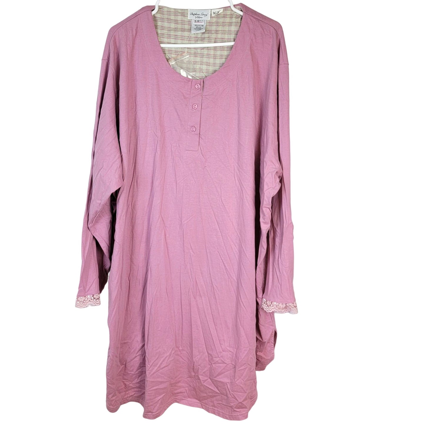 Vintage 90s Henley Shirt Women Plus 3X Long Sleeve Tee