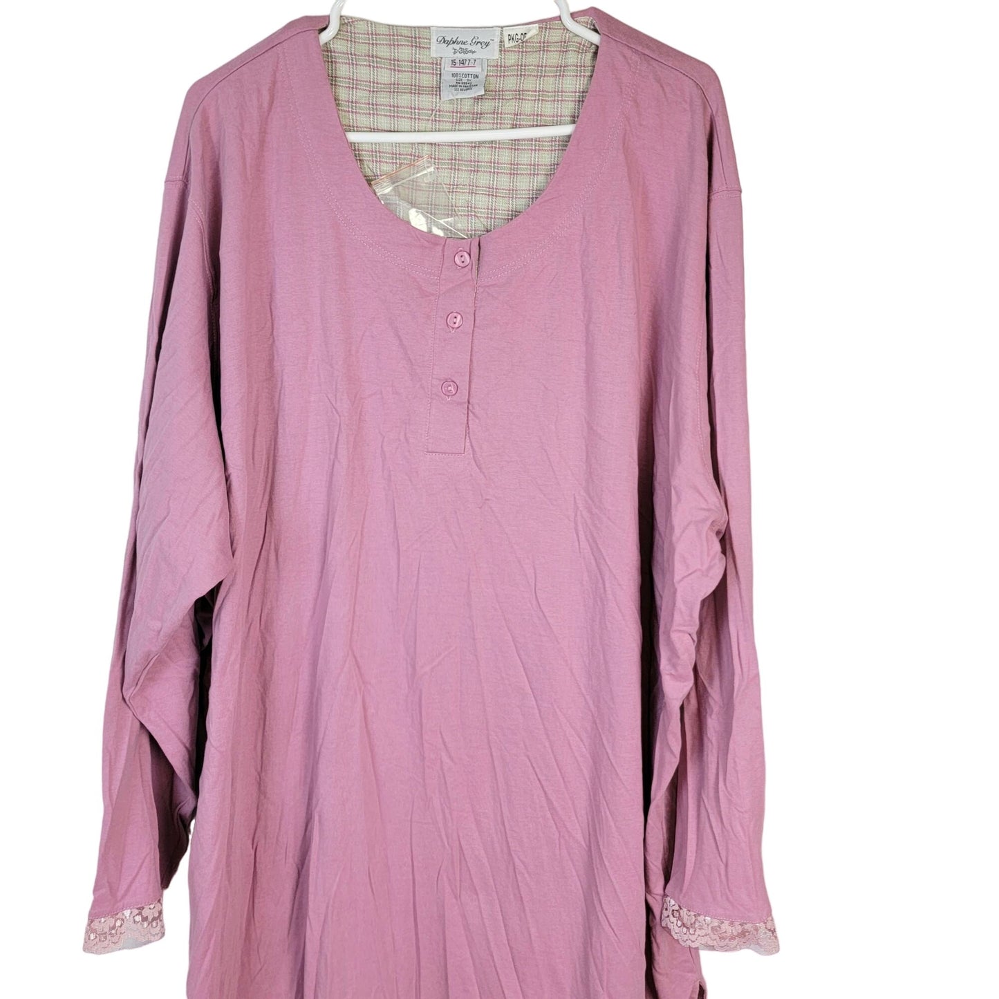Vintage 90s Henley Shirt Women Plus 3X Long Sleeve Tee