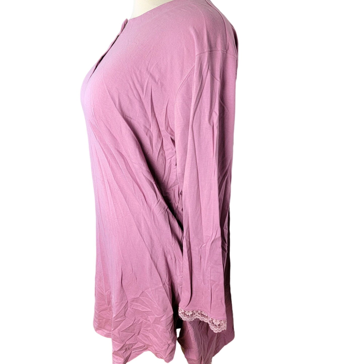 Vintage 90s Henley Shirt Women Plus 3X Long Sleeve Tee