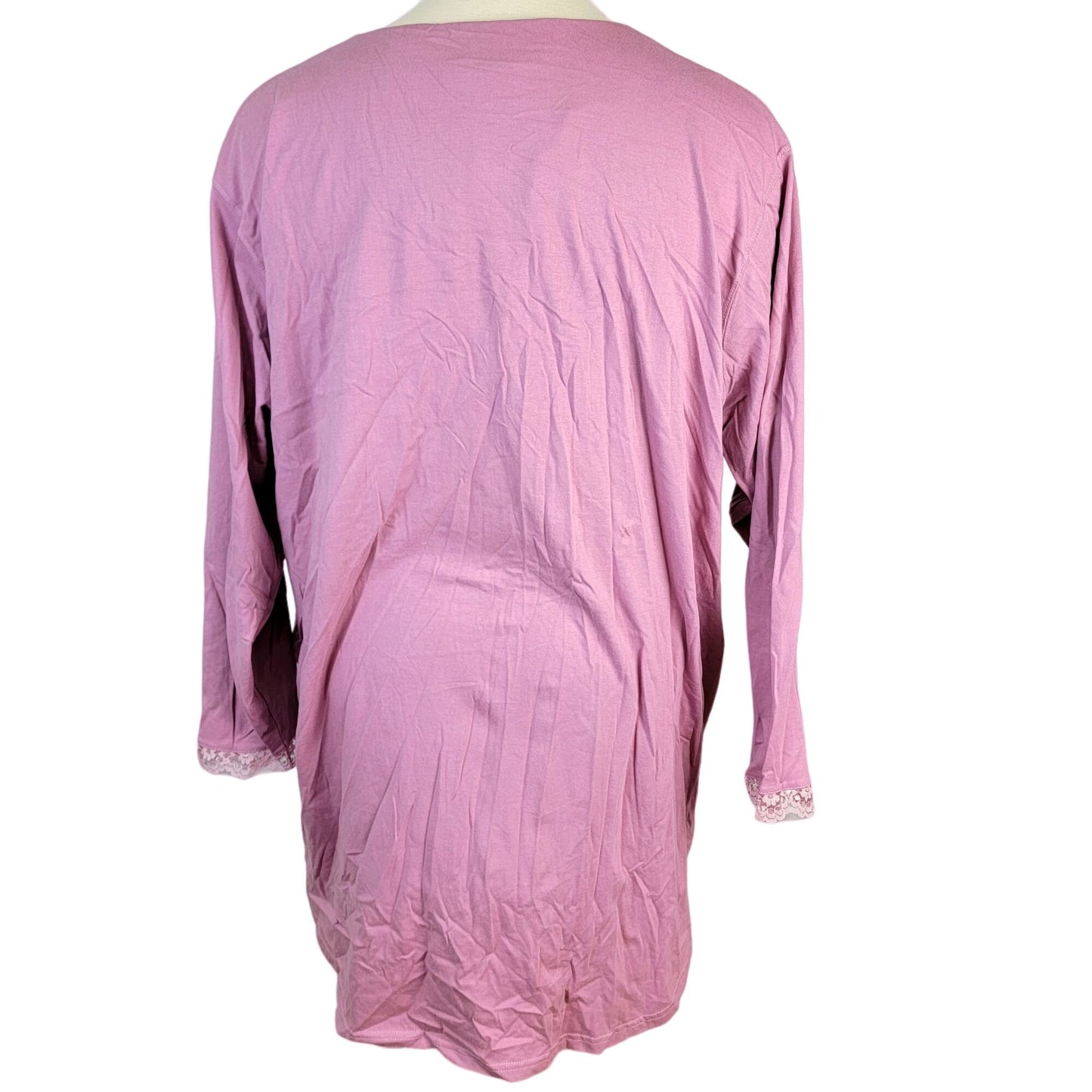 Vintage 90s Henley Shirt Women Plus 3X Long Sleeve Tee