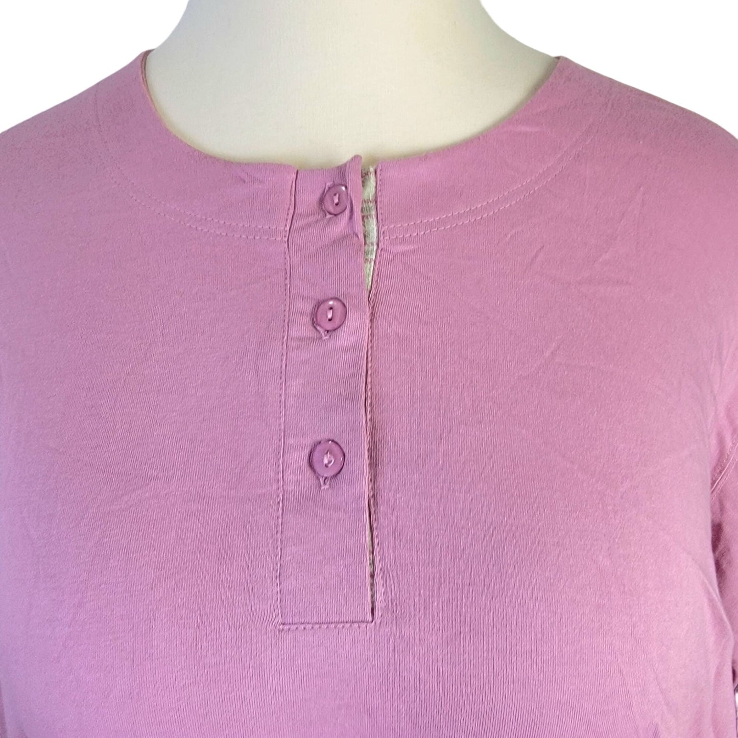 Vintage 90s Henley Shirt Women Plus 3X Long Sleeve Tee