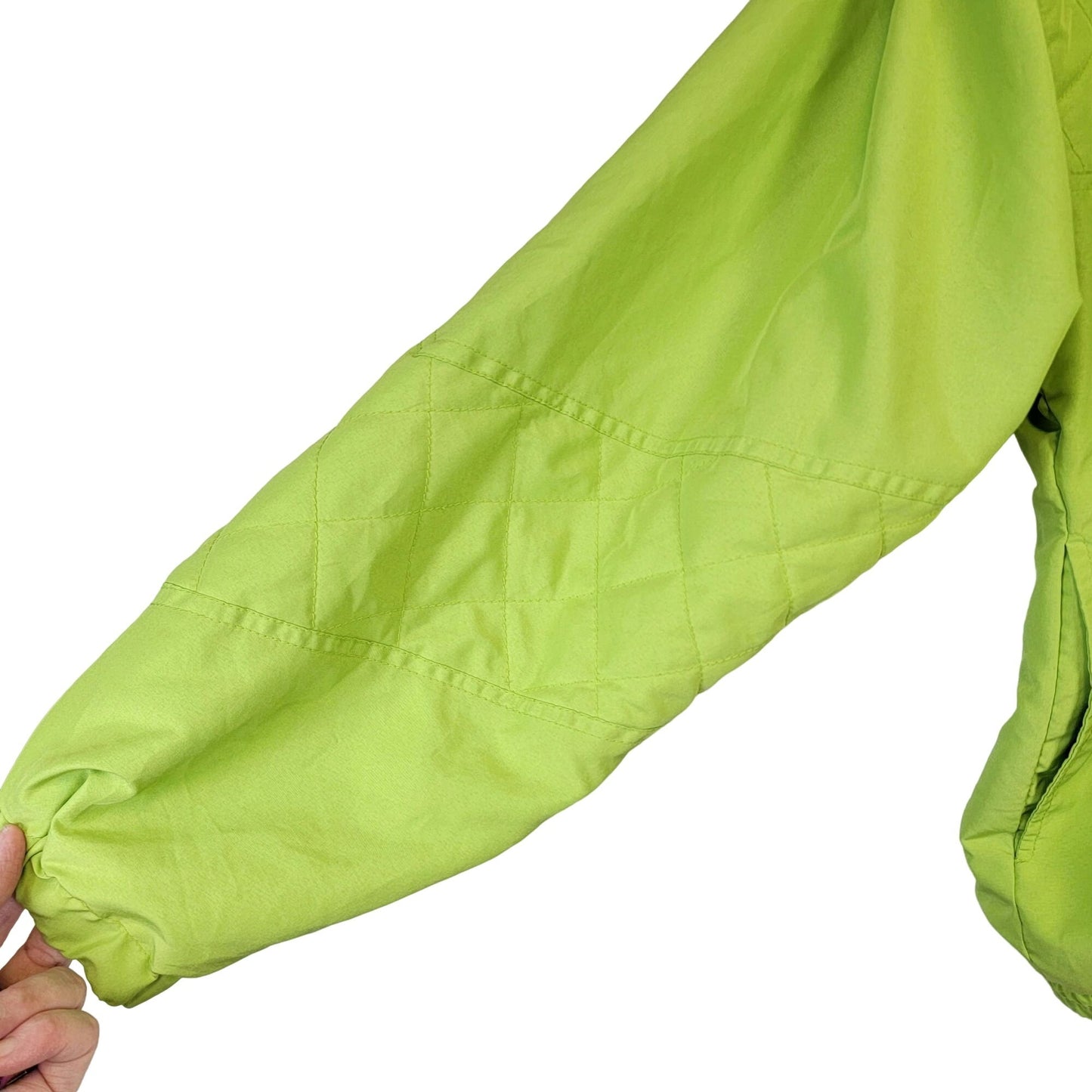 Vintage 90s Quilted Windbreaker Jacket Women Small Green