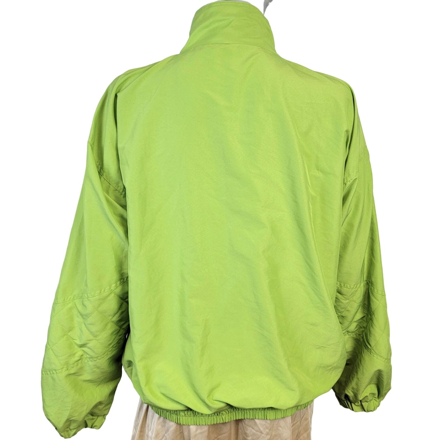 Vintage 90s Quilted Windbreaker Jacket Women Small Green