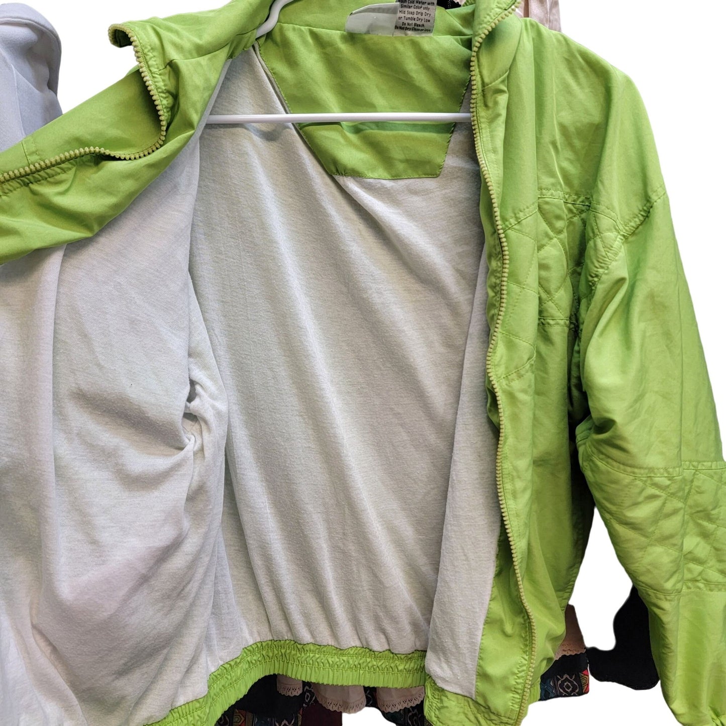Vintage 90s Quilted Windbreaker Jacket Women Small Green