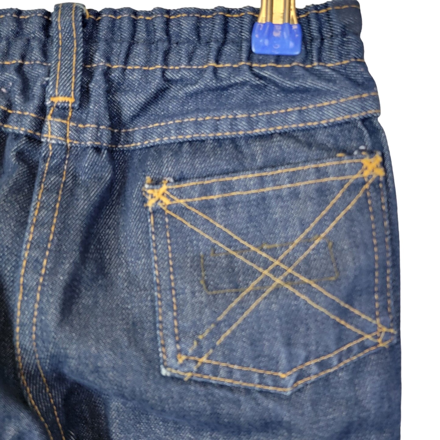 Vintage 70s Sears Bootcut Jeans Child 7 20 Waist 19 Inseam Dark Wash Denim