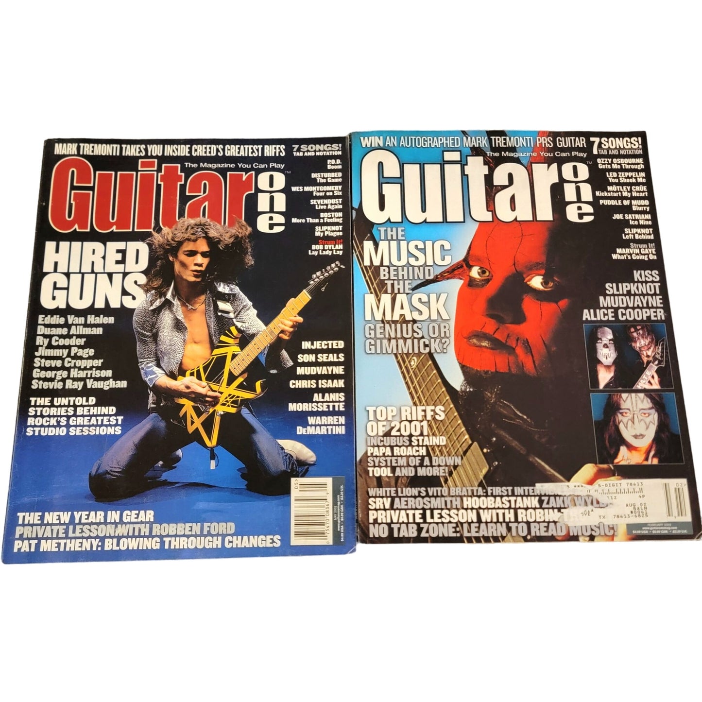 Guitar One Vintage 2002 Magazine Lot of 2 Y2K Rock Music Sheets