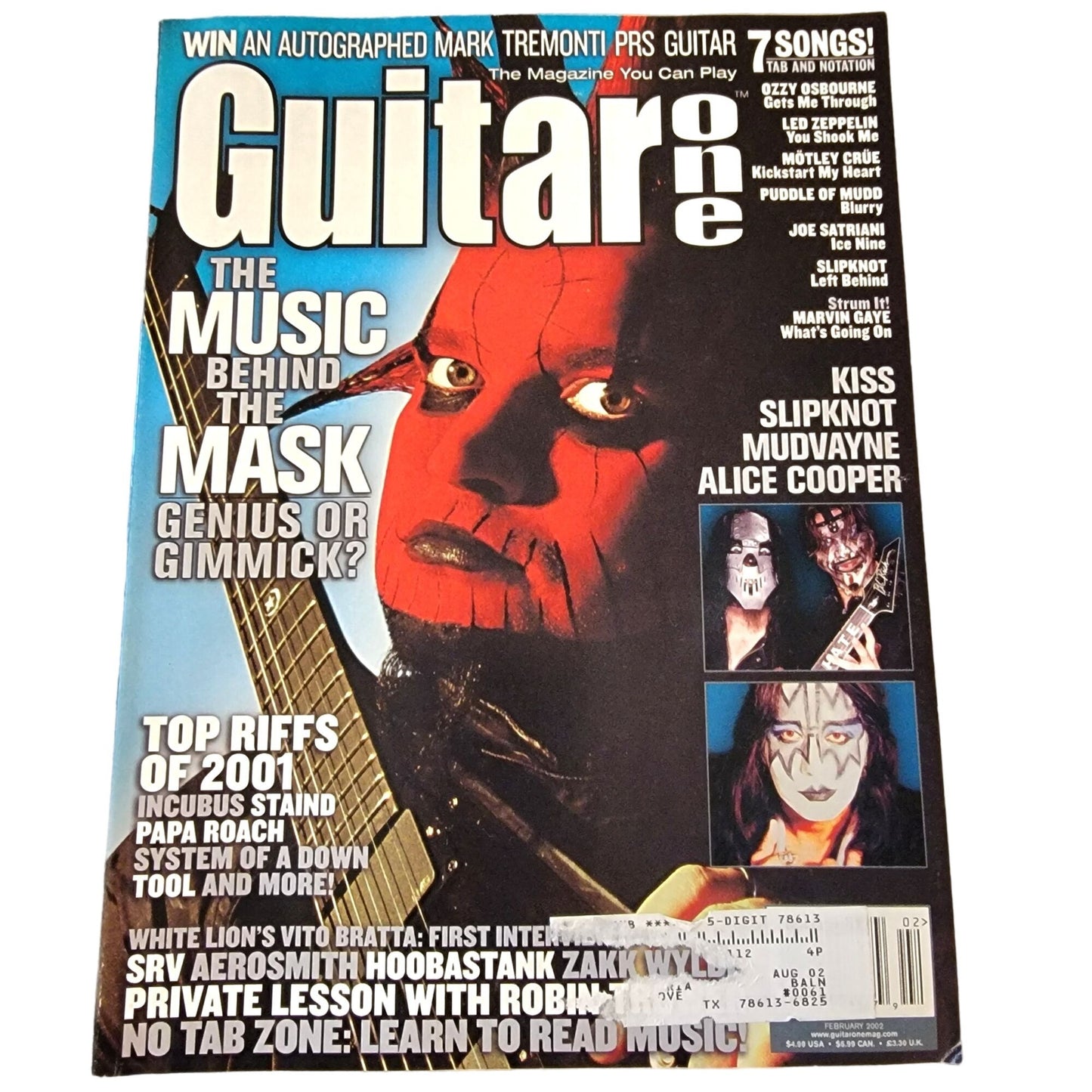 Guitar One Vintage 2002 Magazine Lot of 2 Y2K Rock Music Sheets