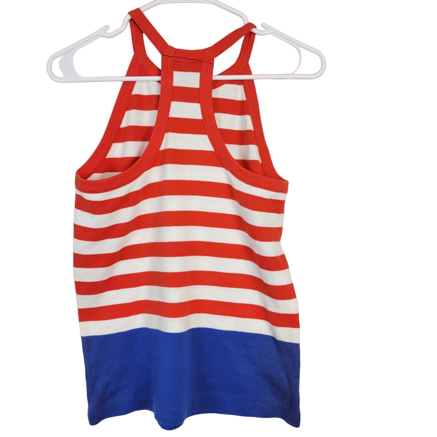 Liz Claiborne Vintage 80s Racerback Tank Shirt Women Small Patriotic Top