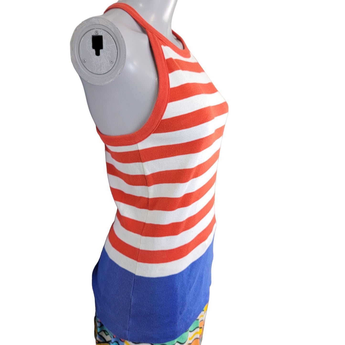 Liz Claiborne Vintage 80s Racerback Tank Shirt Women Small Patriotic Top
