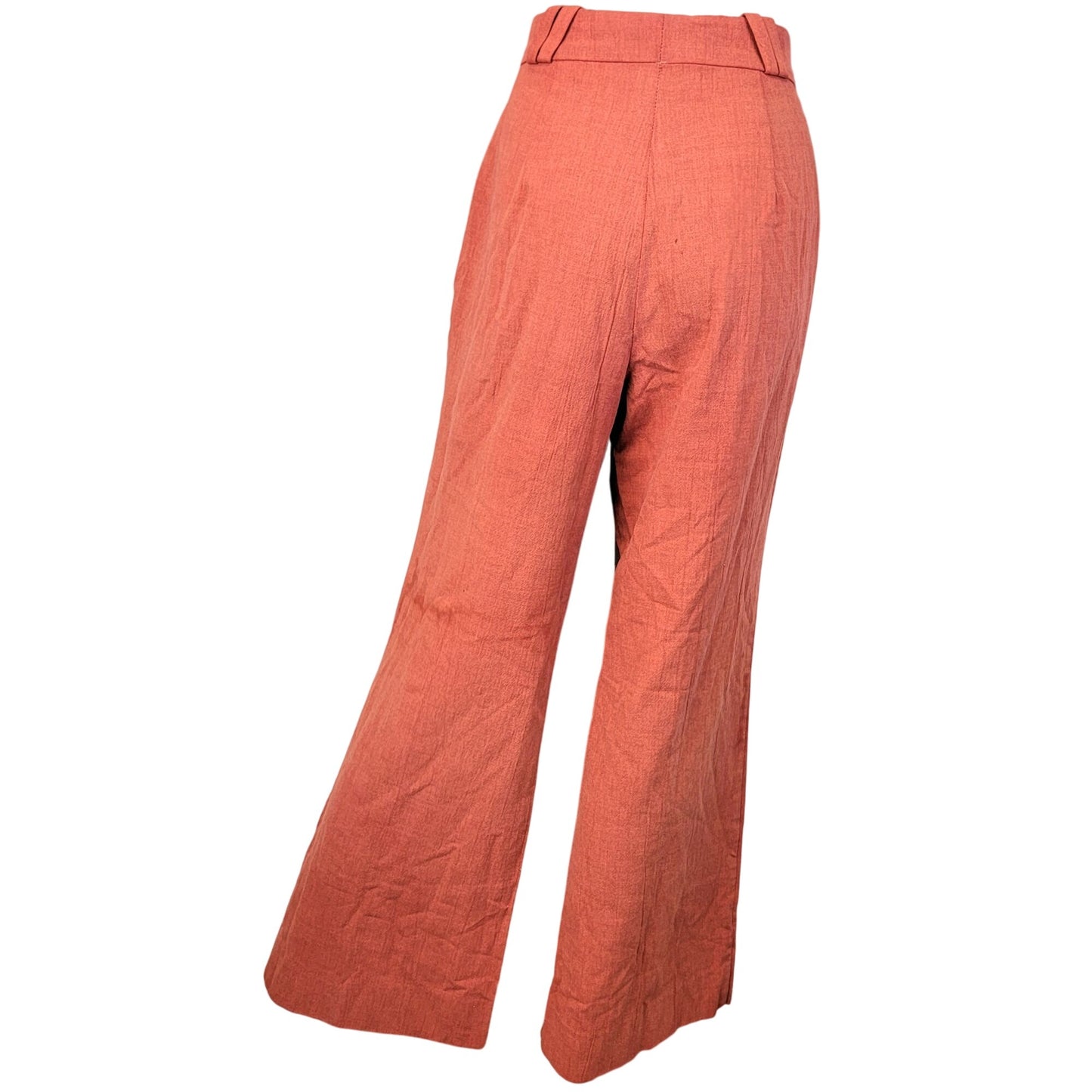 Wrangler Vintage 70s Linen Pants Women 16 Large Wide Leg Jeans Orange High Rise