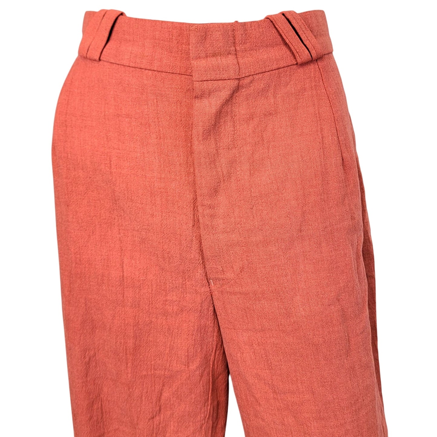 Wrangler Vintage 70s Linen Pants Women 16 Large Wide Leg Jeans Orange High Rise