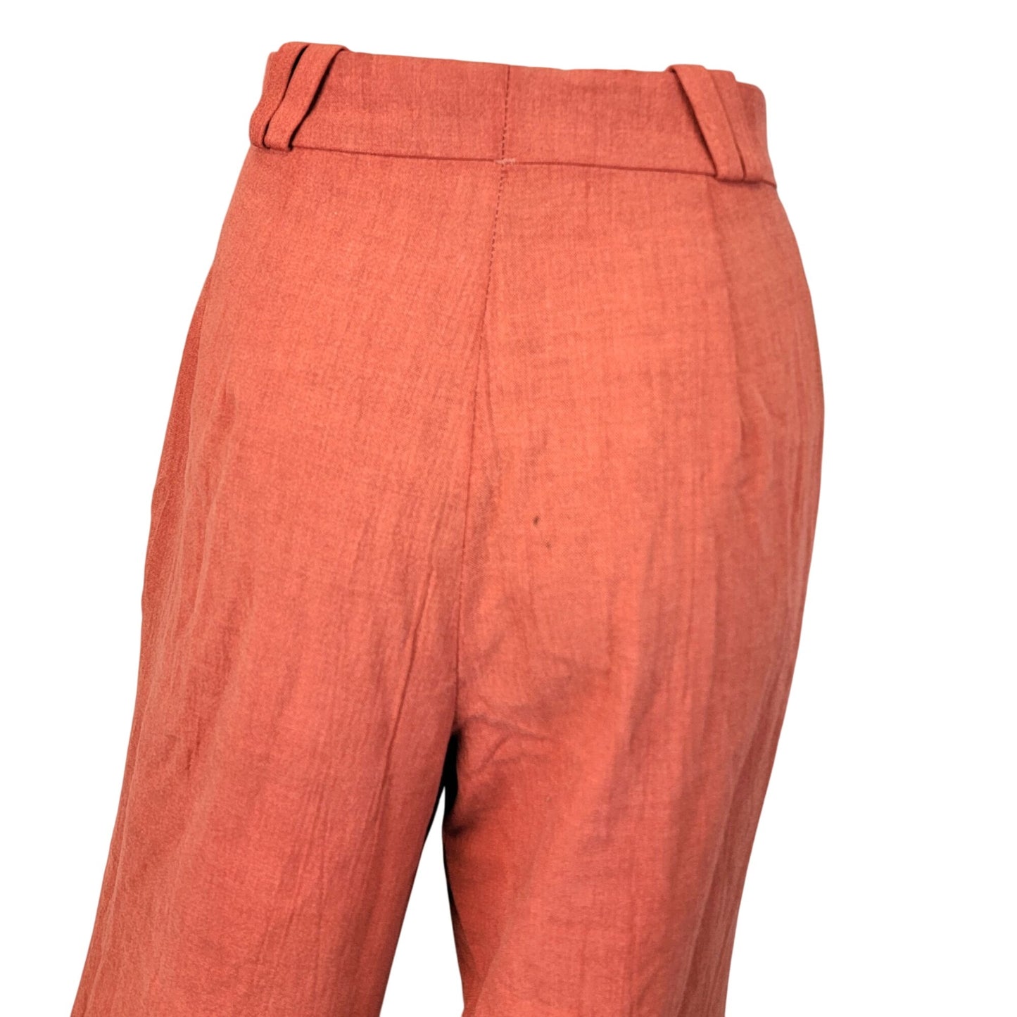Wrangler Vintage 70s Linen Pants Women 16 Large Wide Leg Jeans Orange High Rise