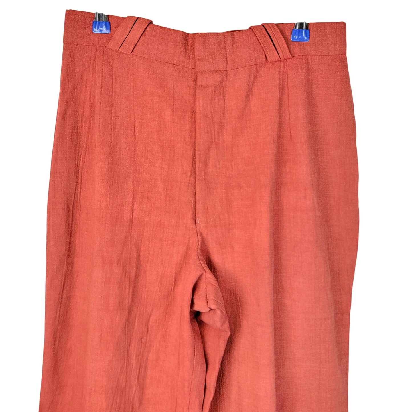 Wrangler Vintage 70s Linen Pants Women 16 Large Wide Leg Jeans Orange High Rise