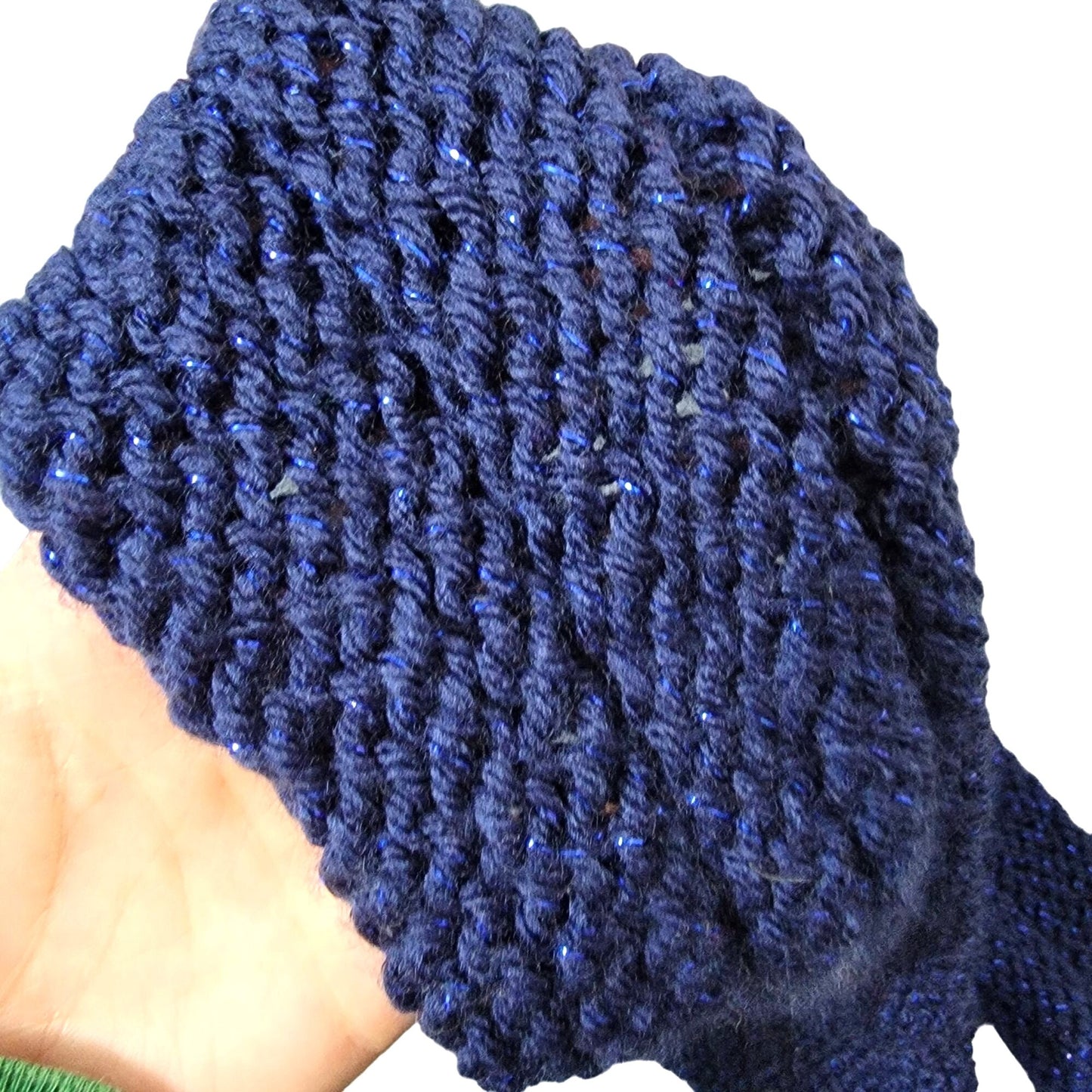 Blue Metallic Sparkle Cowl Women Girl Winter Accessories