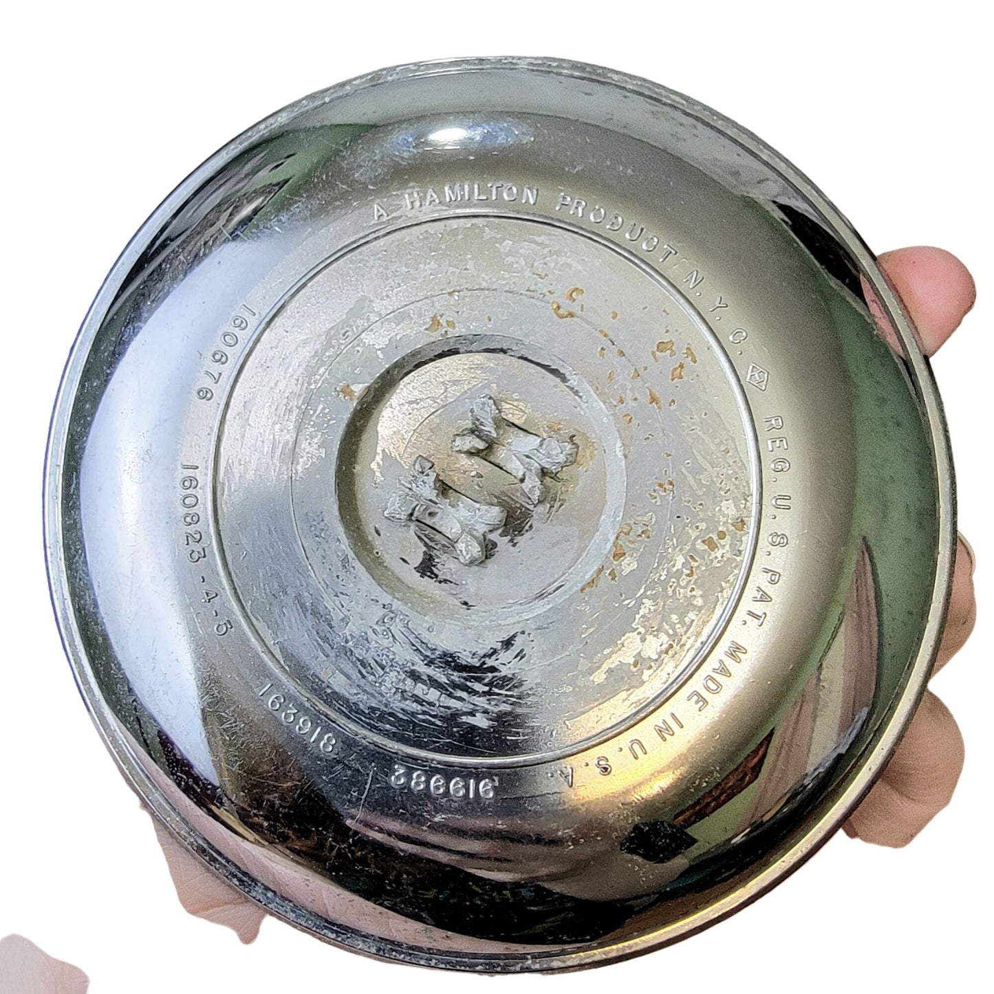 Vintage 50s Fish Pincherette Ashtray Silver Metal Chrome Mid Century Art Deco
