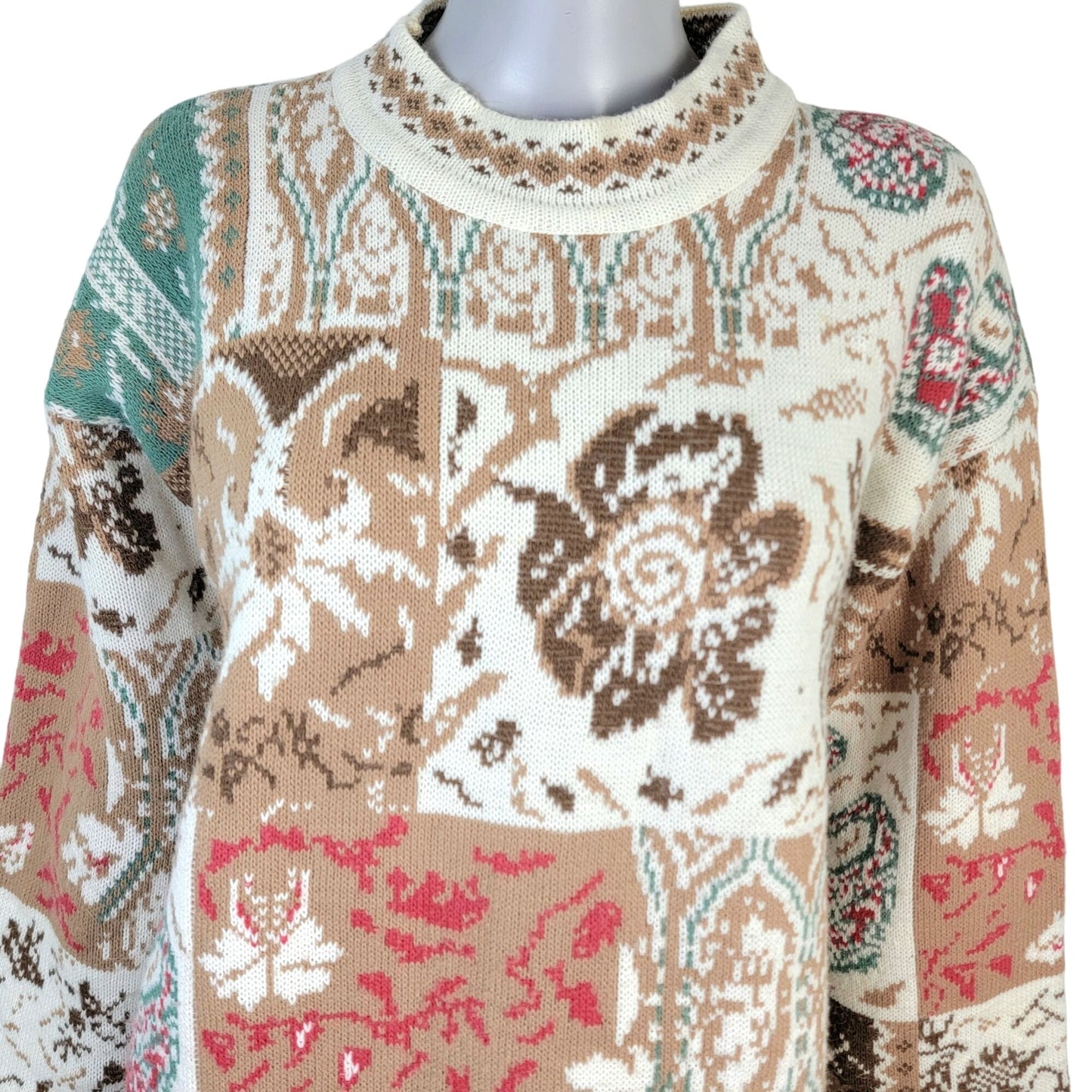 Sunbelt Vintage 90s Sweater Women Plus 1X Floral Paisley