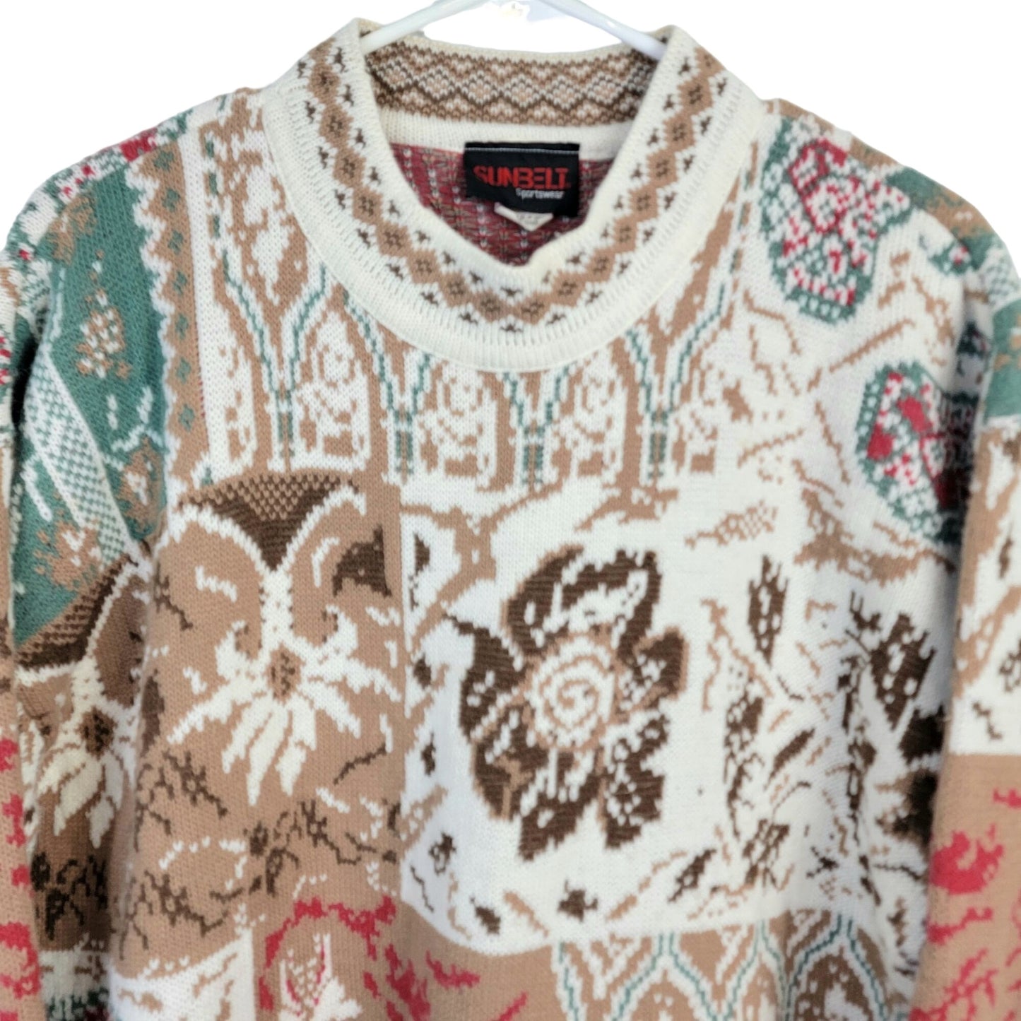 Sunbelt Vintage 90s Sweater Women Plus 1X Floral Paisley