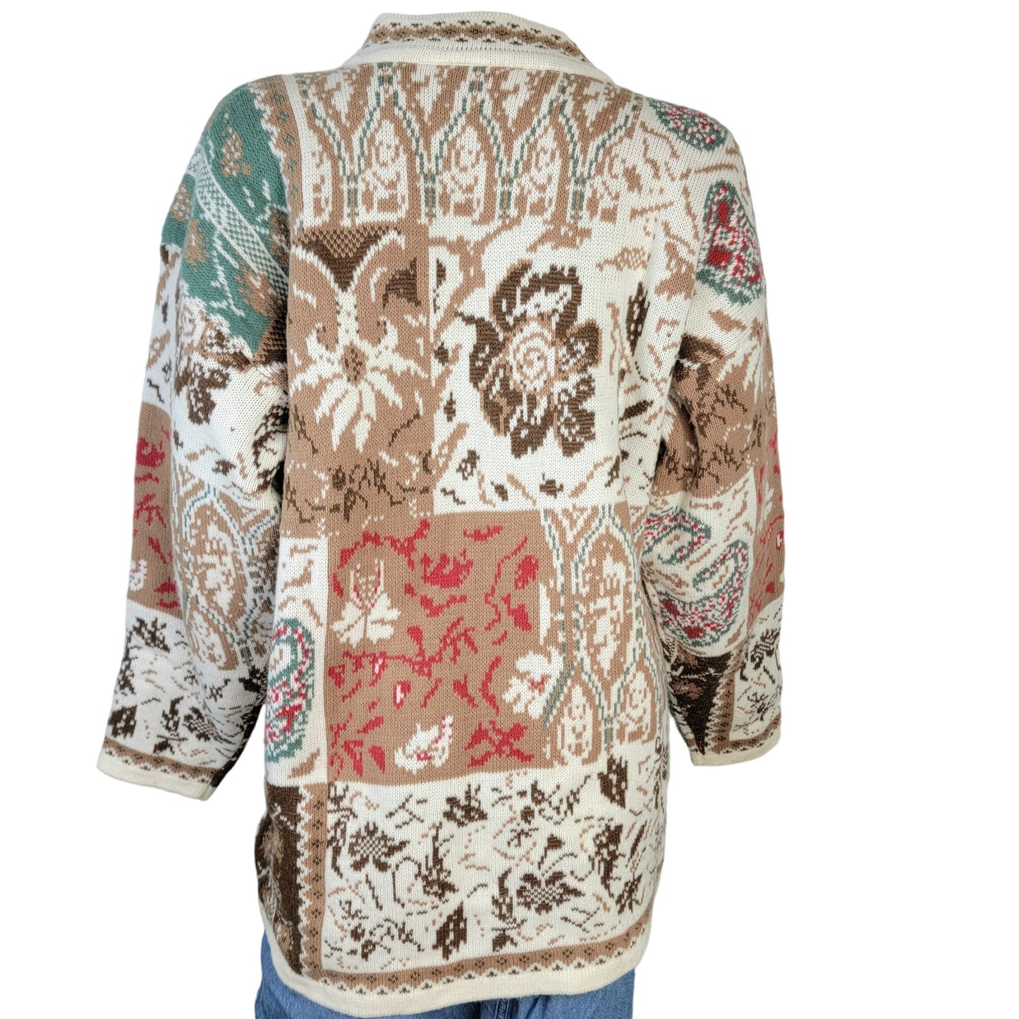 Sunbelt Vintage 90s Sweater Women Plus 1X Floral Paisley