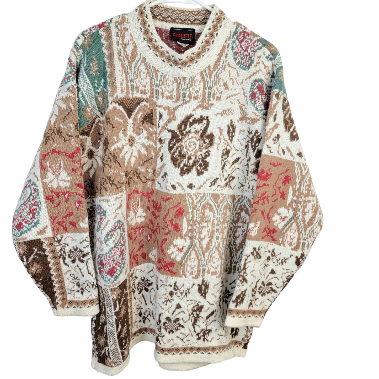 Sunbelt Vintage 90s Sweater Women Plus 1X Floral Paisley