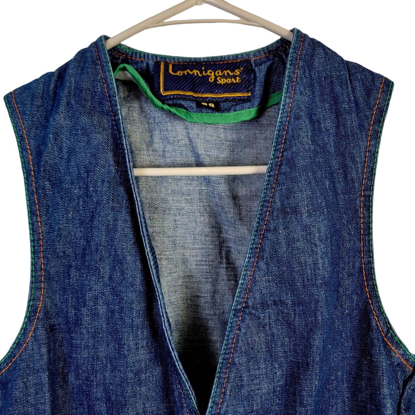 Vintage 70s Denim Vest Women Small Men 38 Button Up Jacket Top Retro 4 6 Fall S