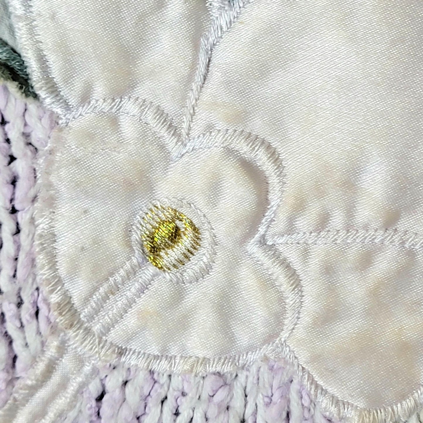 Vintage 80s Sweater Shirt Women 2X Plus Purple Embroidered Floral Top