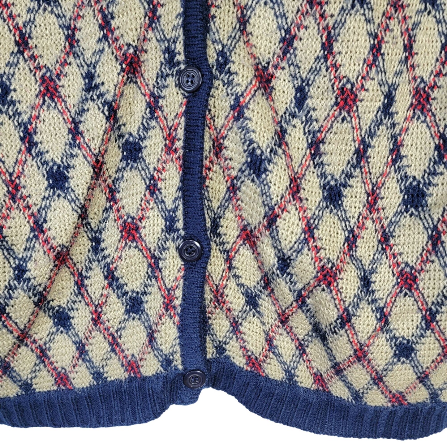 Vintage 90s Sweater Vest Women Medium Shirt Top Blue Burgundy