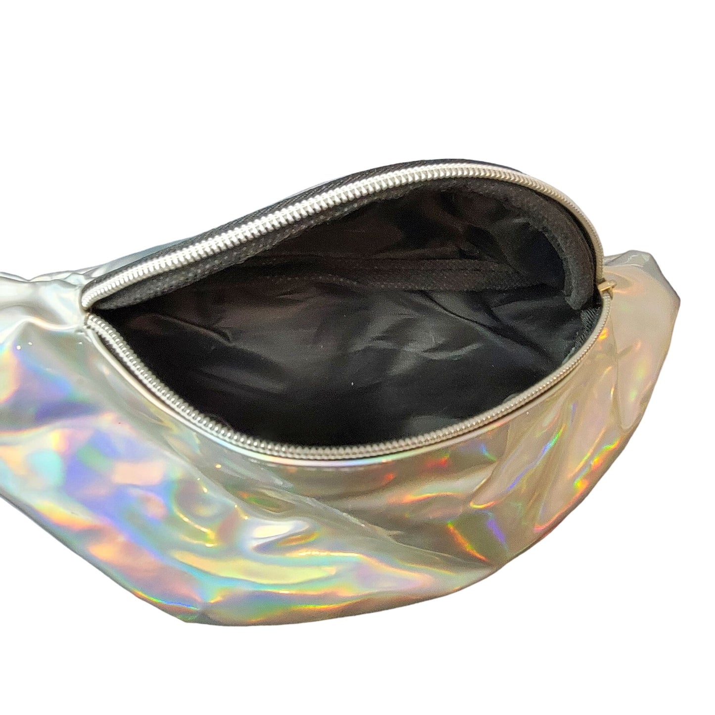 Holographic Belt Bag Travel Purse Handbag Women Silver New Adjustable Iridescent