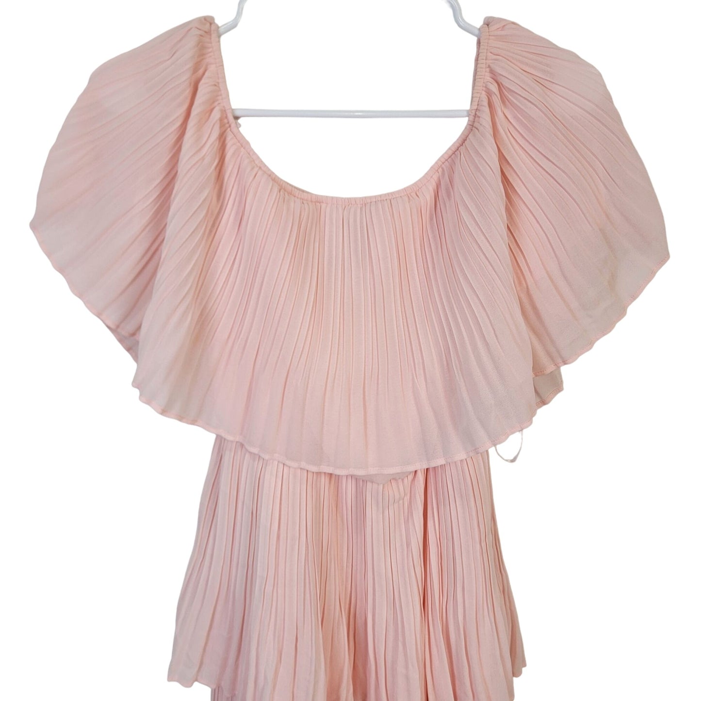 Tiered Off Shoulder Midi Dress Women Small 4 6 Formal Party Pink