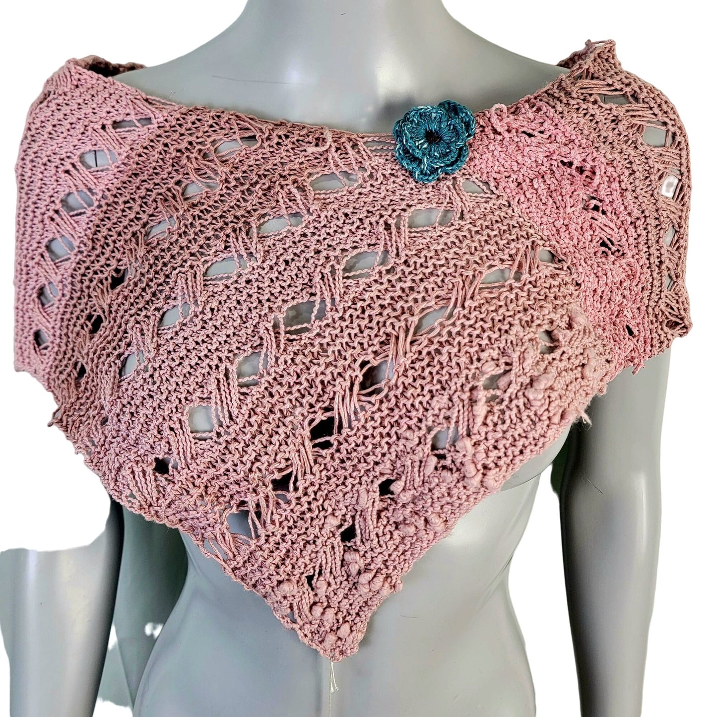 Bohemian Cowl Wrap Women Winter Accessories Pink Blue Crochet