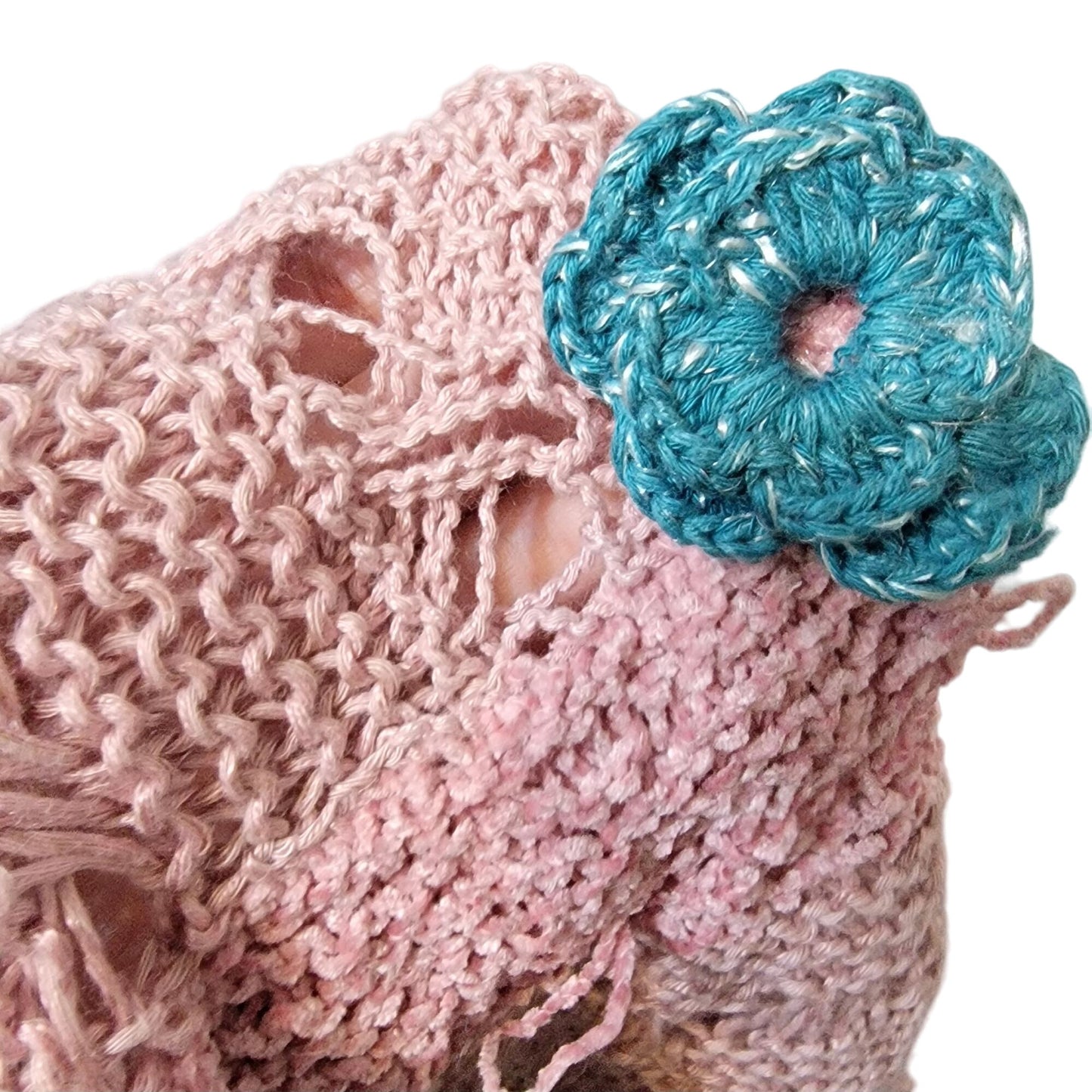 Bohemian Cowl Wrap Women Winter Accessories Pink Blue Crochet