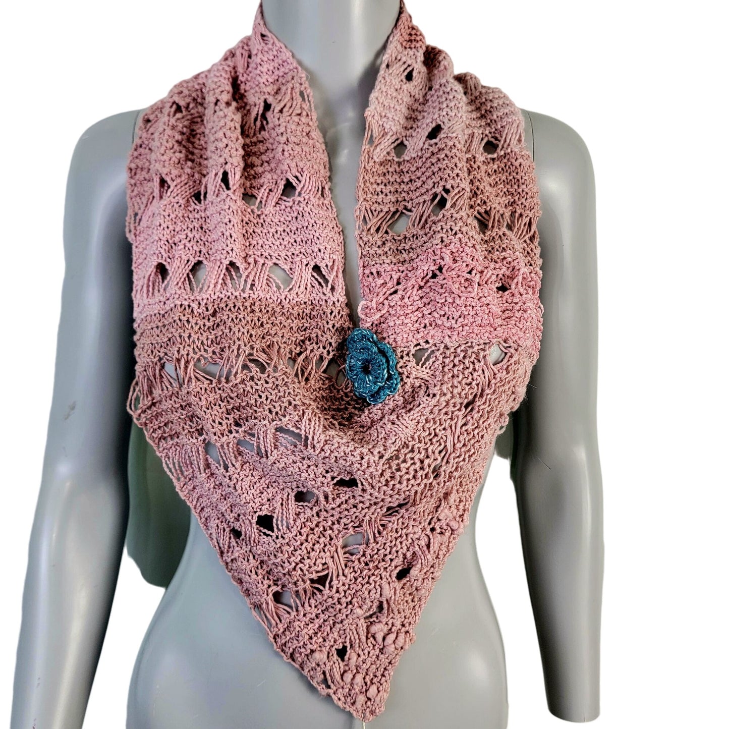 Bohemian Cowl Wrap Women Winter Accessories Pink Blue Crochet