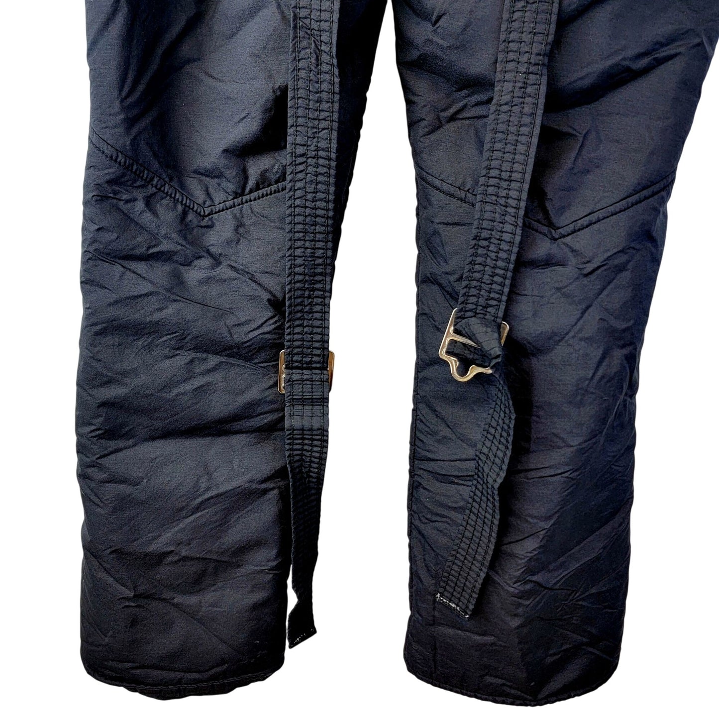 Snuggler Vintage 80s Black Ski Bib Snow Pants Men Medium Boot Cut Adjustable 34 Waist 30 Length