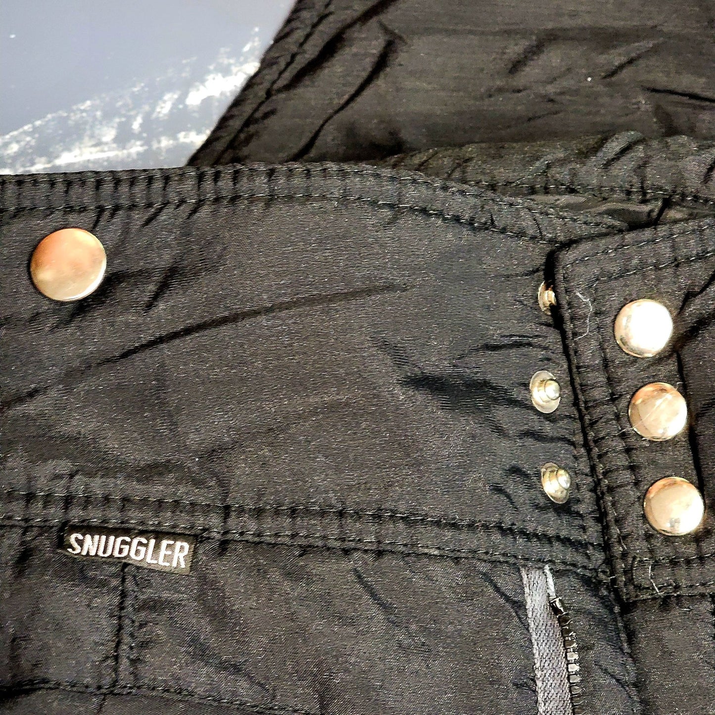 Snuggler Vintage 80s Black Ski Bib Snow Pants Men Medium Boot Cut Adjustable 34 Waist 30 Length