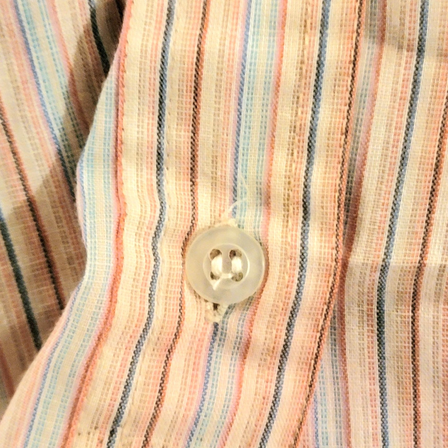 Vintage 70s Stripe Shirt Women Medium 8 10 Button Collar Top