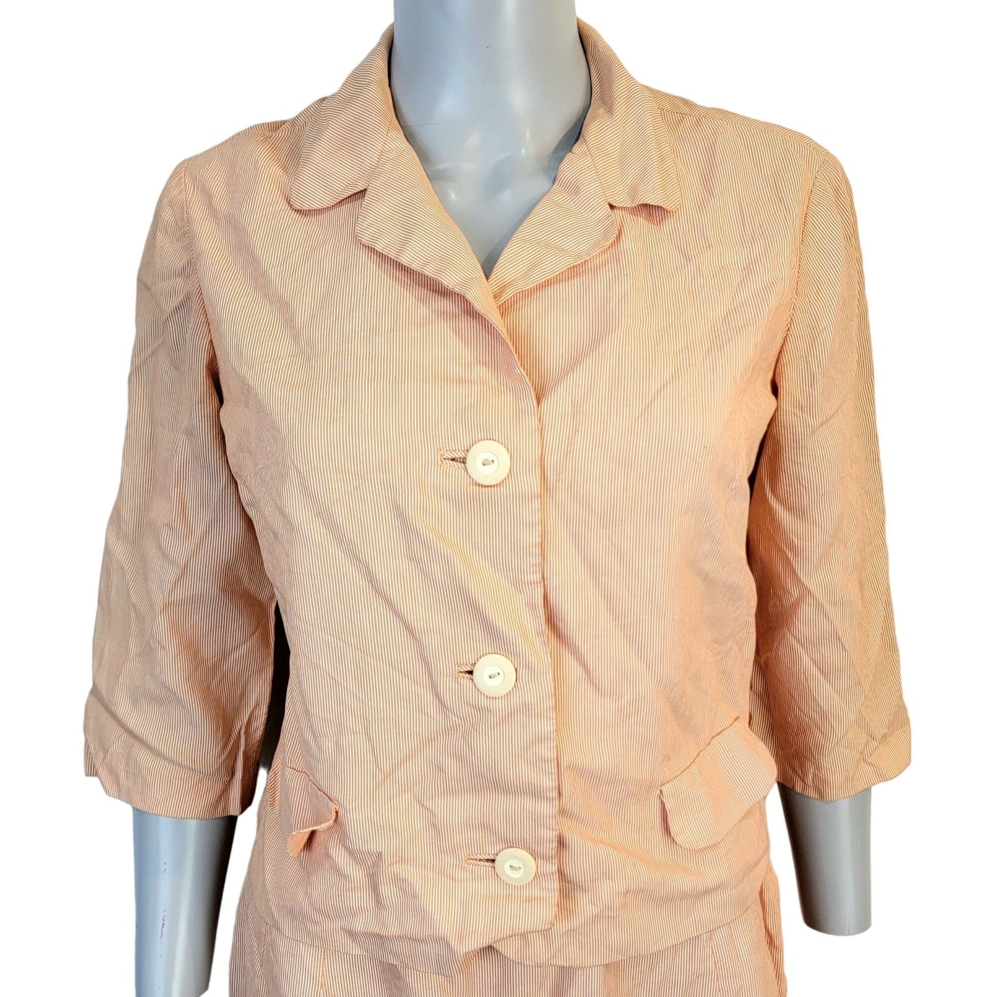 Vintage 60s Suit Set Women 8 Medium Blazer Jacket Skirt Straight Pants