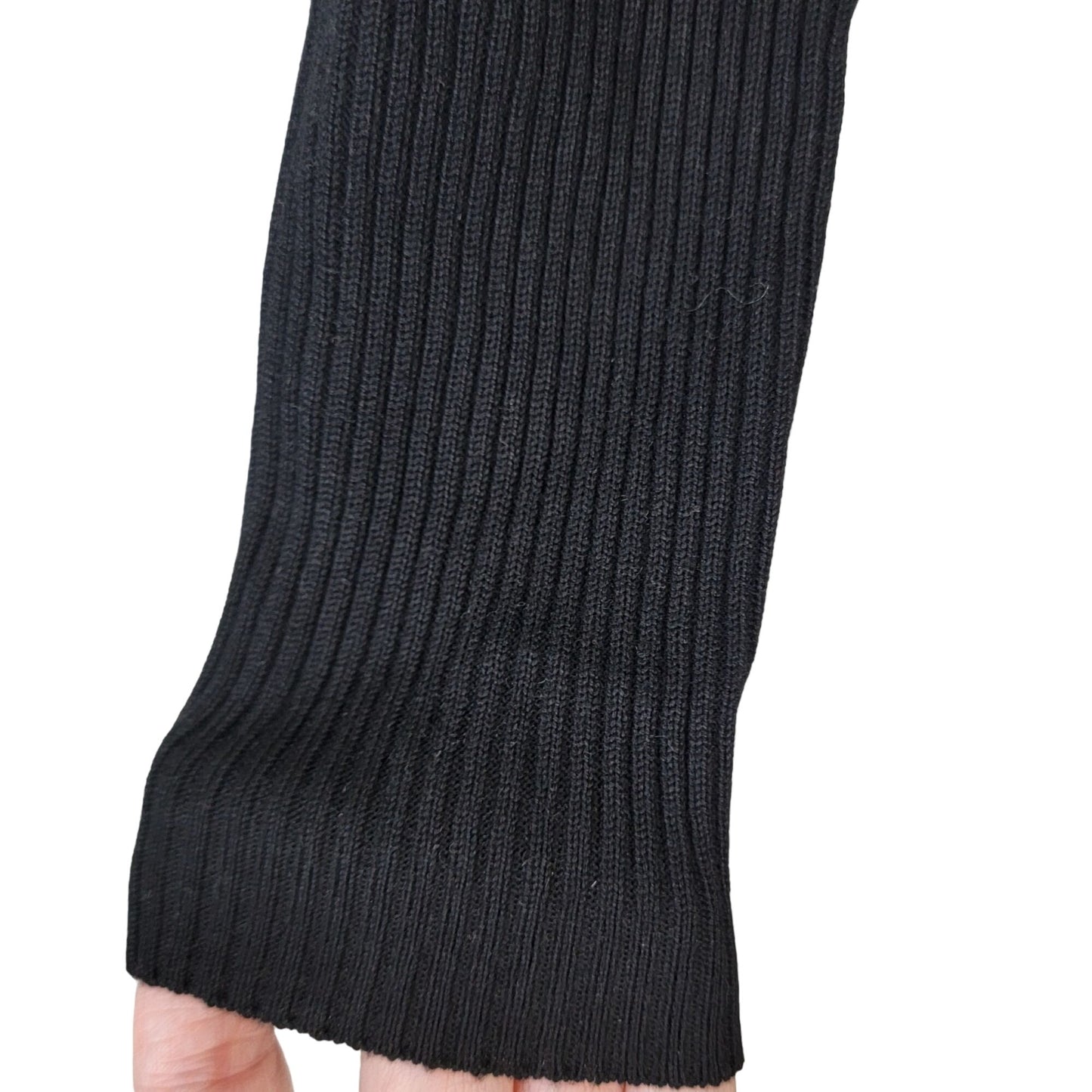 Almost Famous Ribbed Bodycon Dress Women Small Black Knee Length